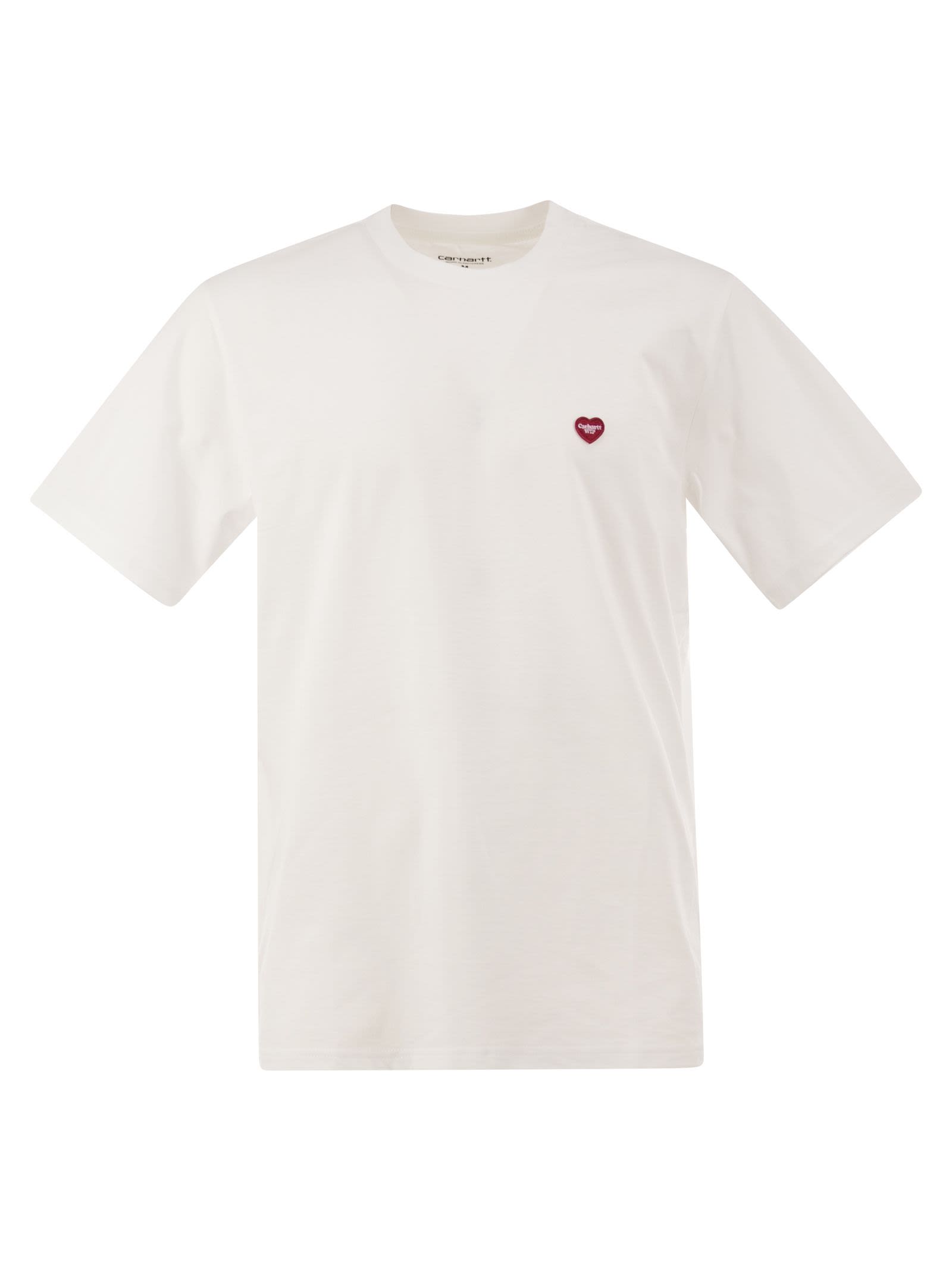 Organic Cotton Single Jersey Crew Neck T-Shirt With Heart Logo