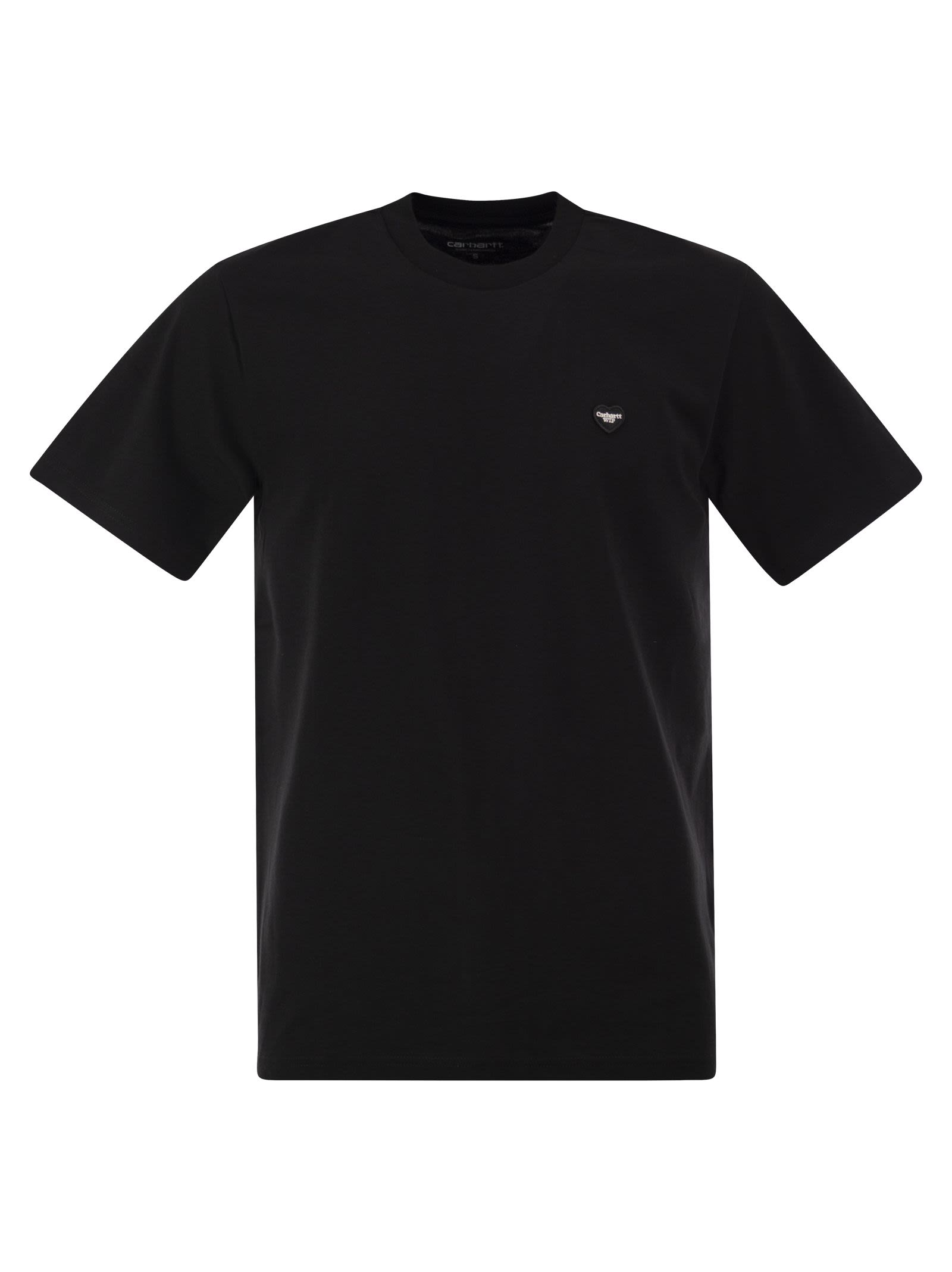 Organic Cotton Single Jersey Crew Neck T-Shirt With Heart Logo
