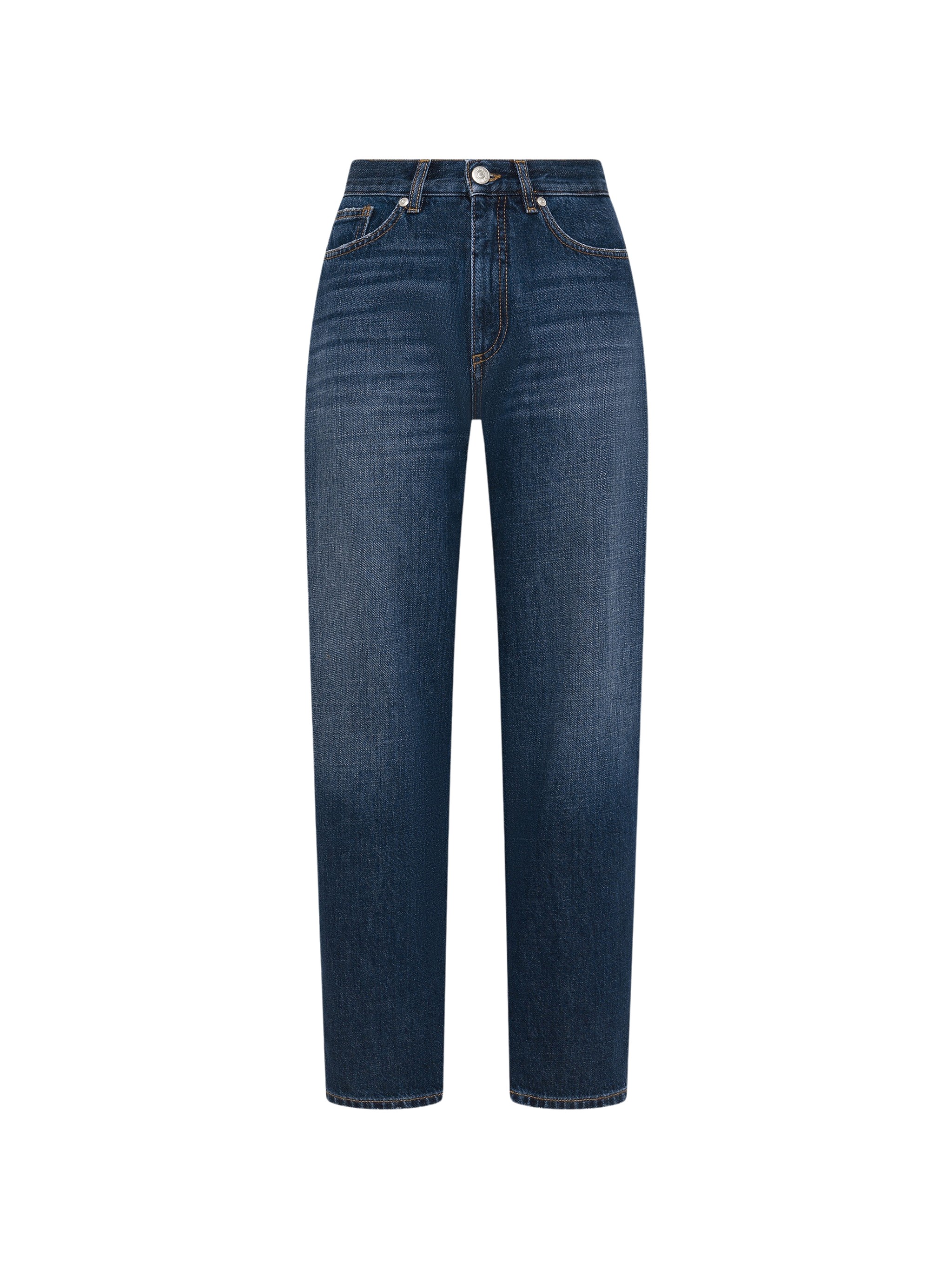 Carrot Fit Jeans In Rigid Denim