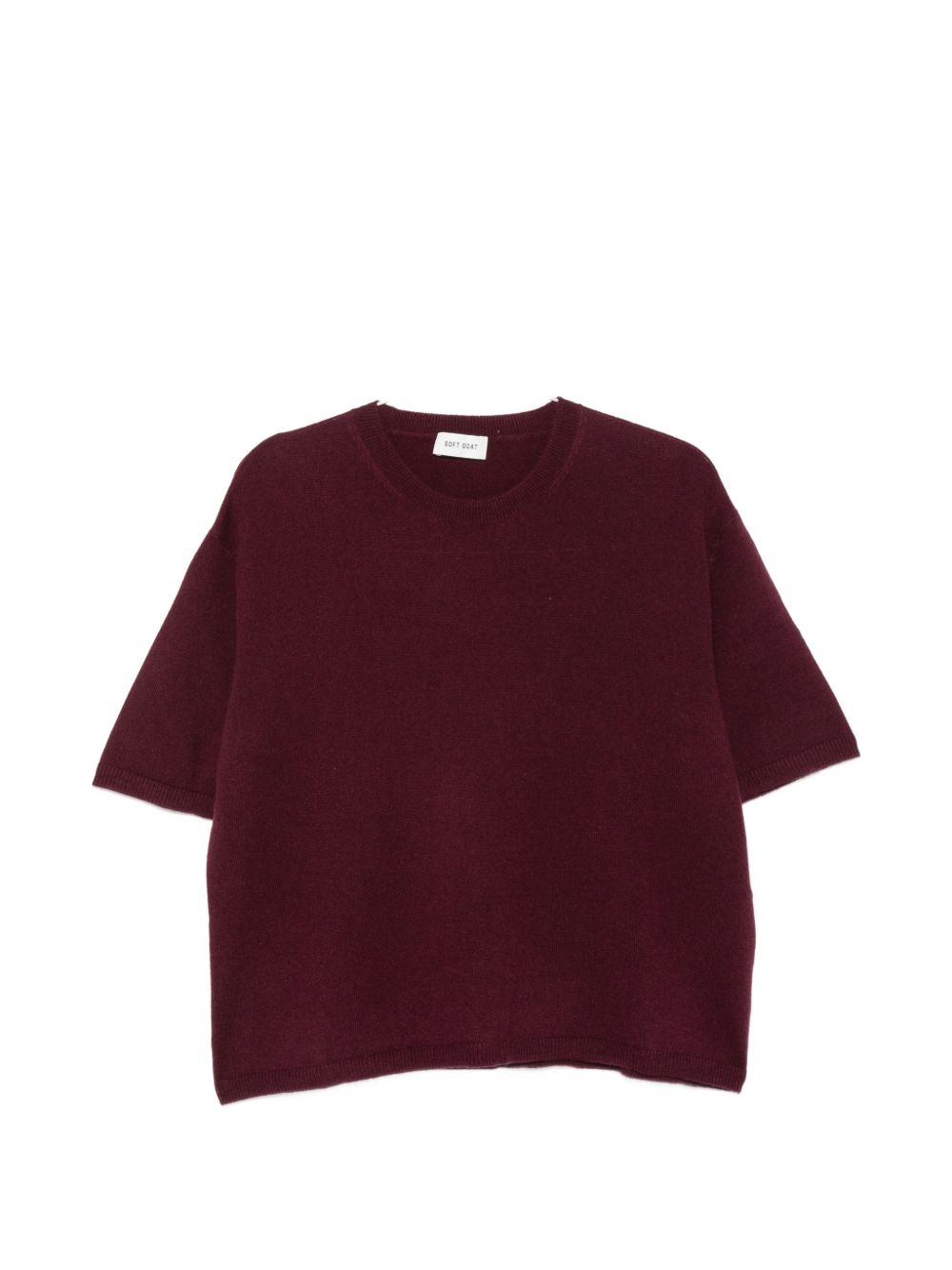 Soft Goat Cashmere T-shirt In Burgundy