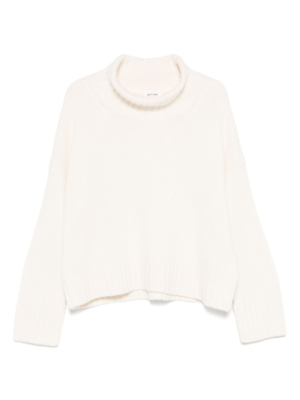 Soft Goat Cashmere Turtle-neck Sweater In White