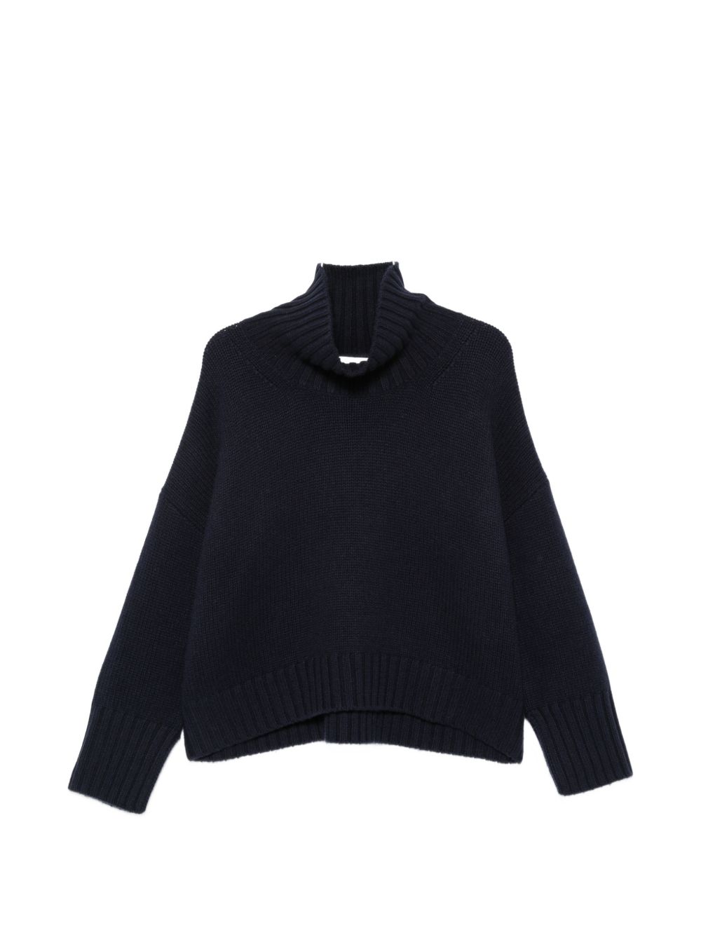 Soft Goat Cashmere Turtle-neck Sweater In Navy