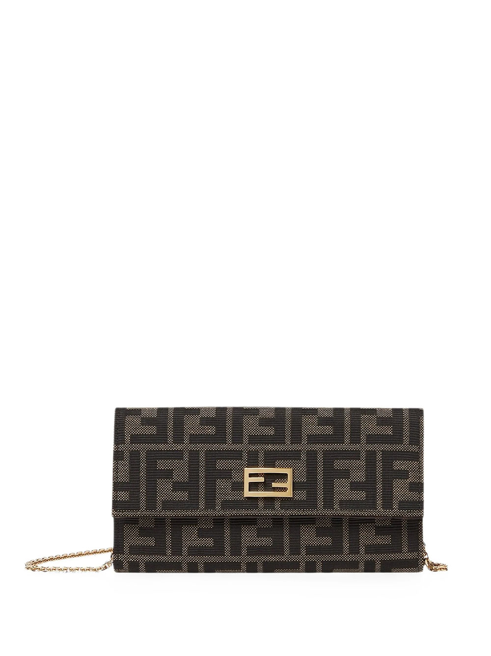 Fendi Chain Cont Wallet Ff Jacq In Tabacomoro