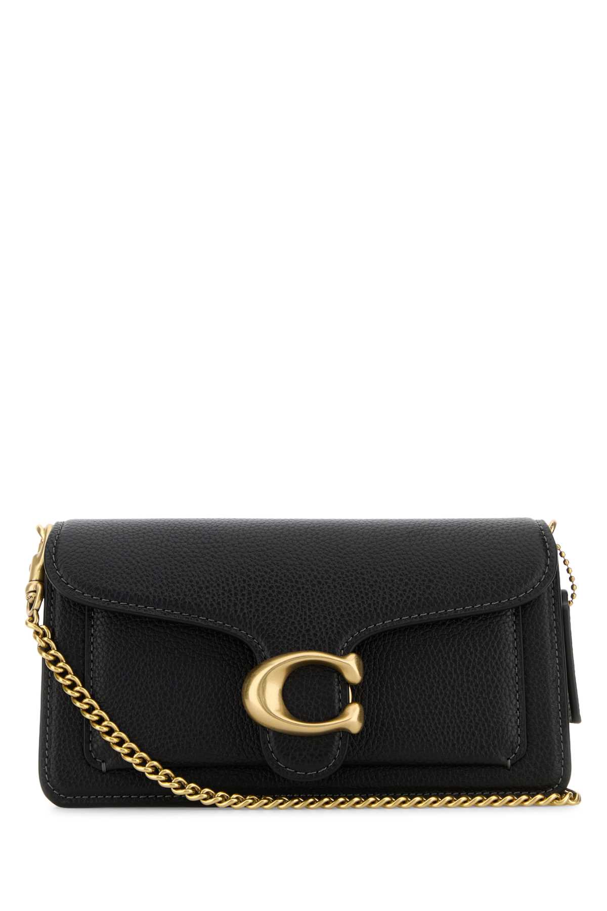 Polished Pebbled Leather Tabby Chain Crossbody 19