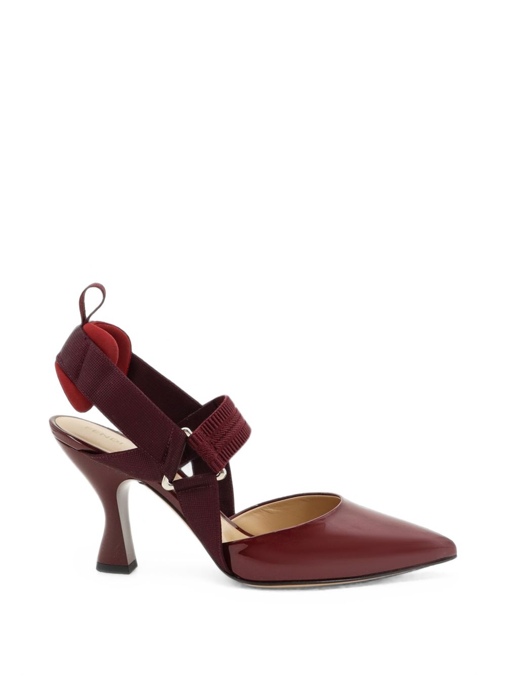 Fendi Slingback Pointed-toe Pumps In Burgundy
