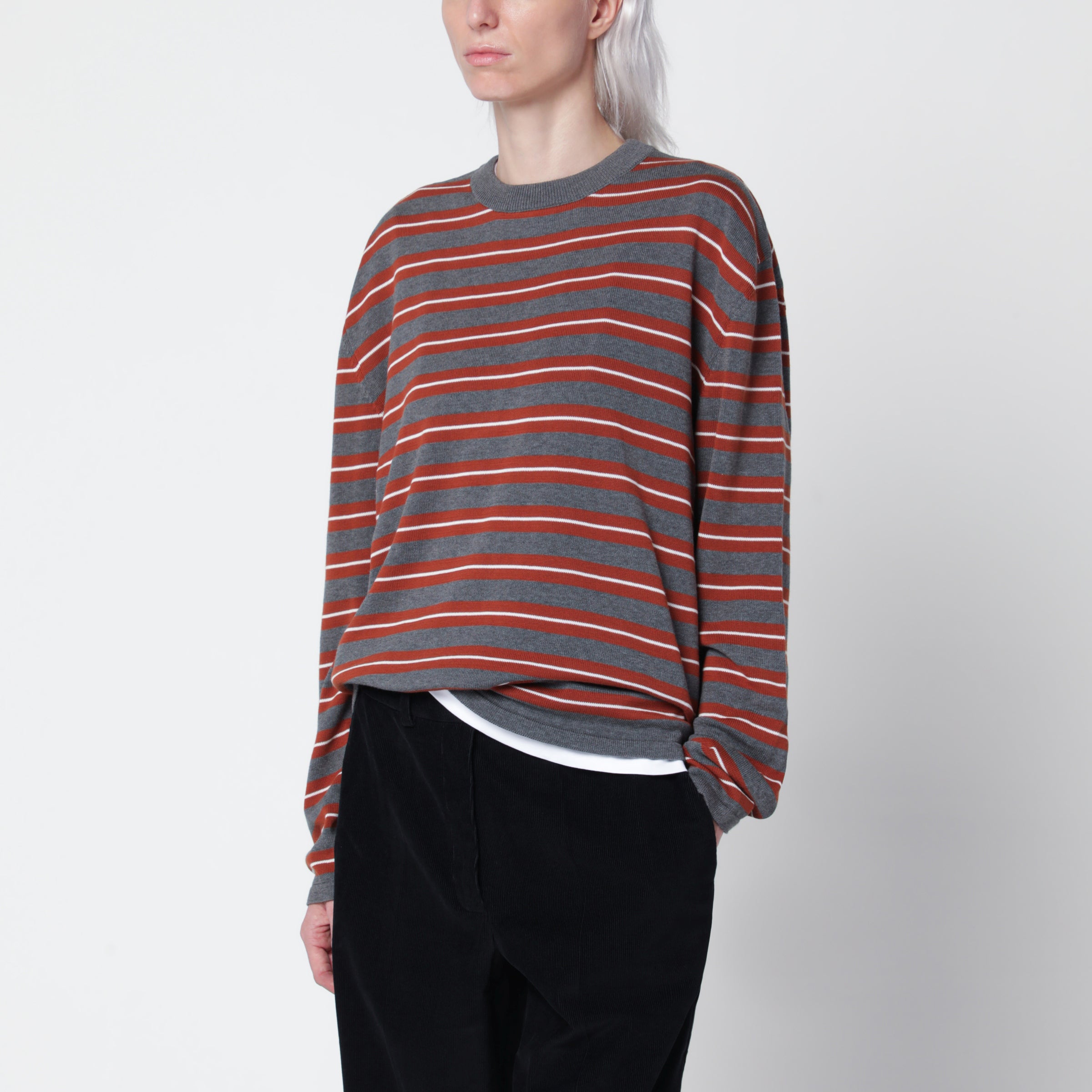 Oversized Striped Organic Cotton Sweater