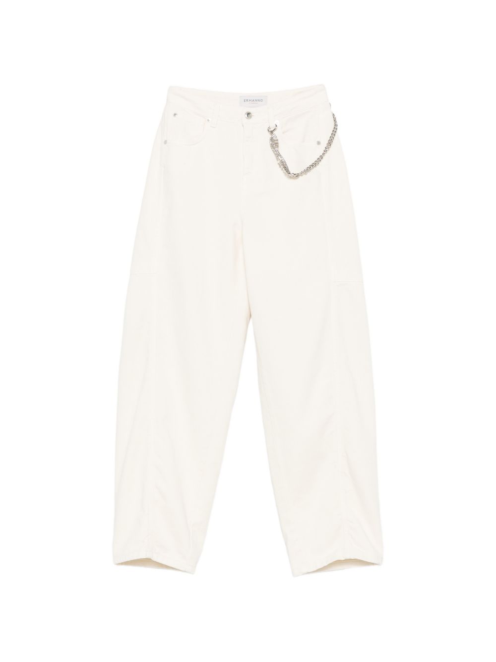 Ermanno Cotton Baggy Trousers In White