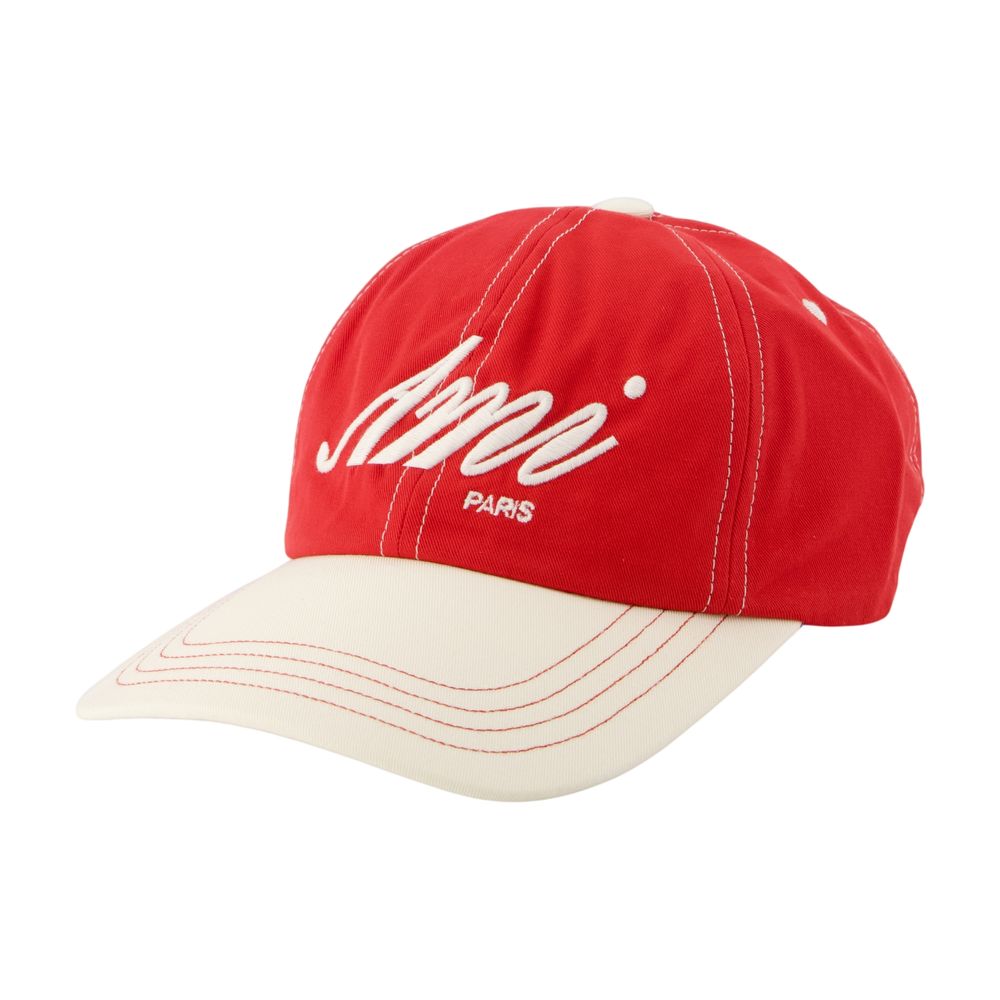 Cotton Cap With Ami Paris Embroidery
