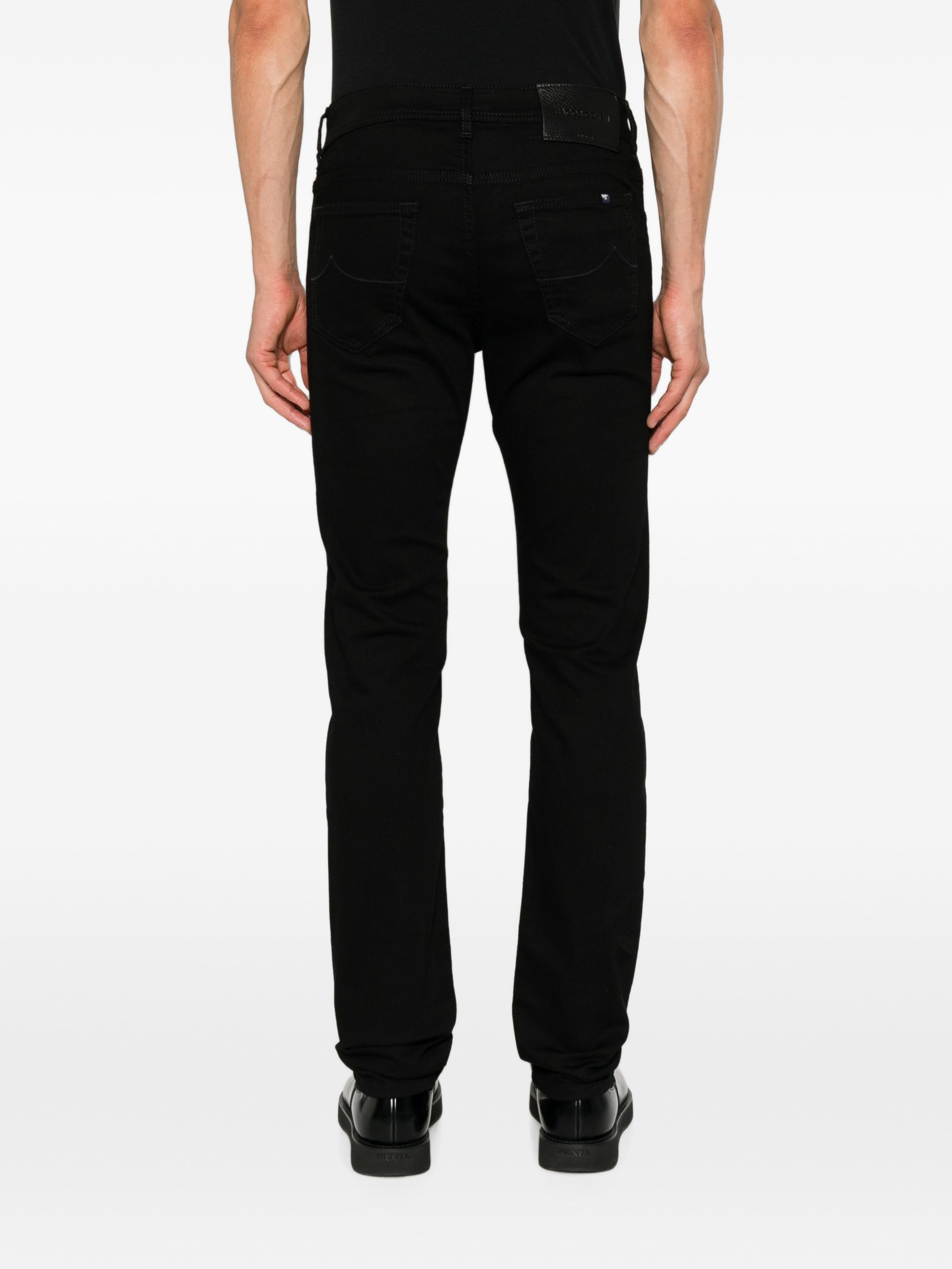 Jacob Cohen Cotton Polyester Elastane Pants In Black