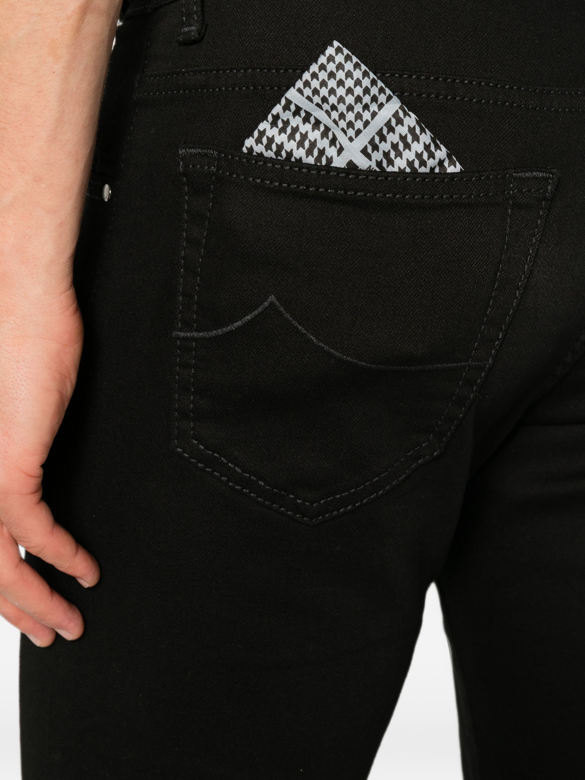Jacob Cohen Cotton Polyester Elastane Pants In Black