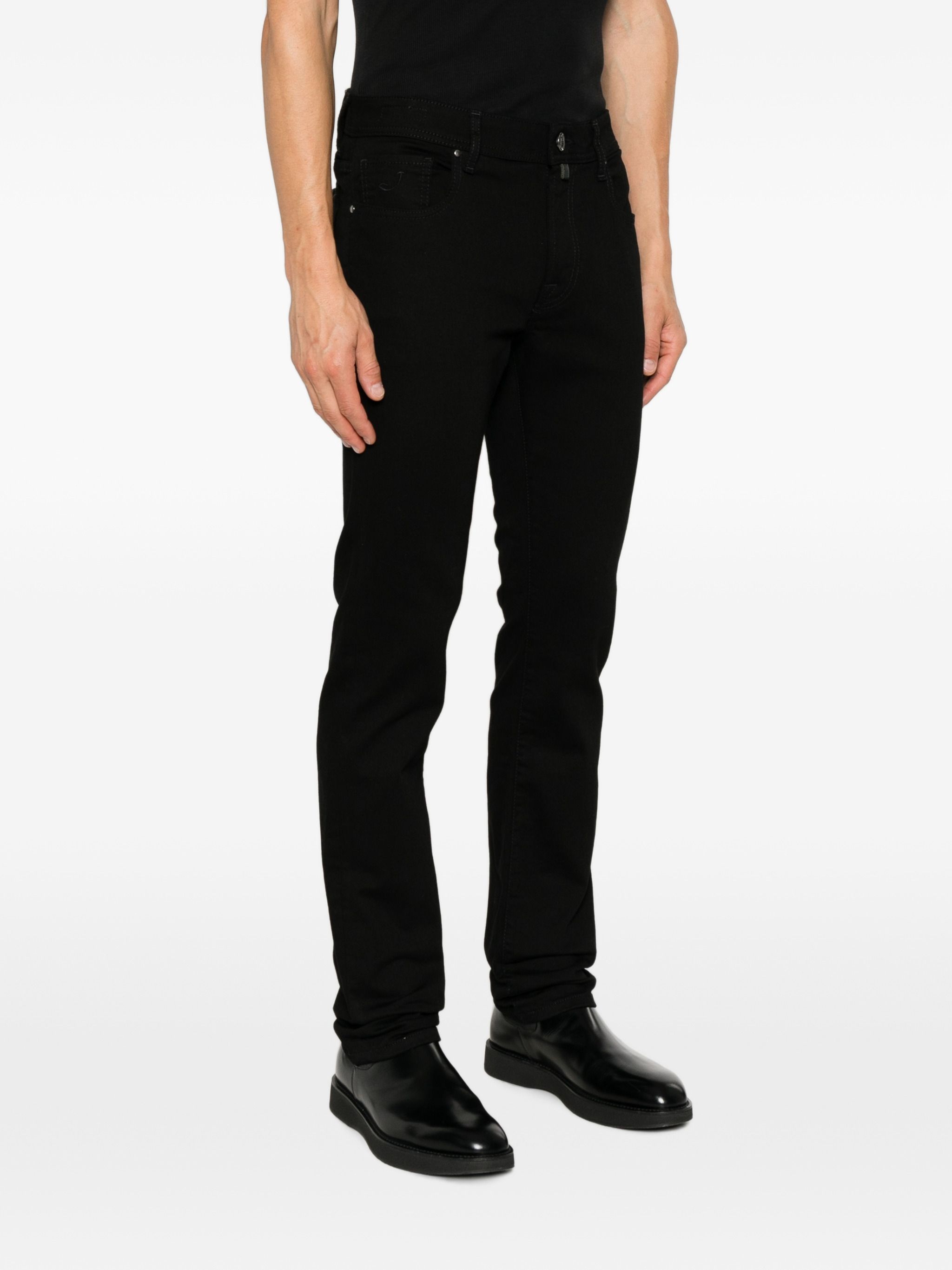 Jacob Cohen Cotton Polyester Elastane Pants In Black