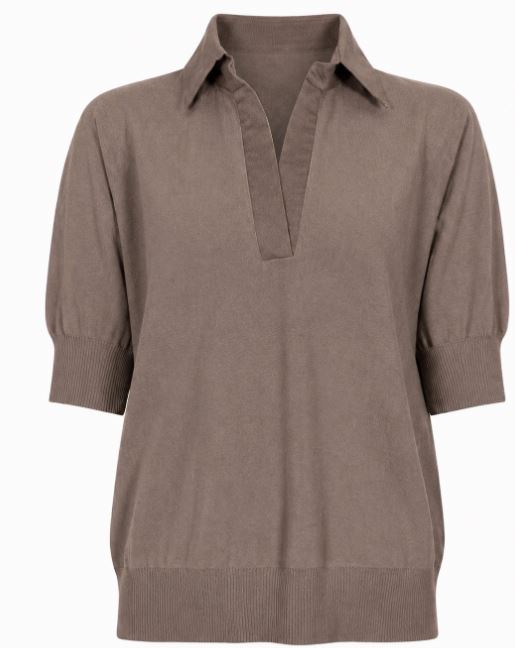 D Exterior D.exterior  Mocha Viscose Polyamide T Shirt In Brown