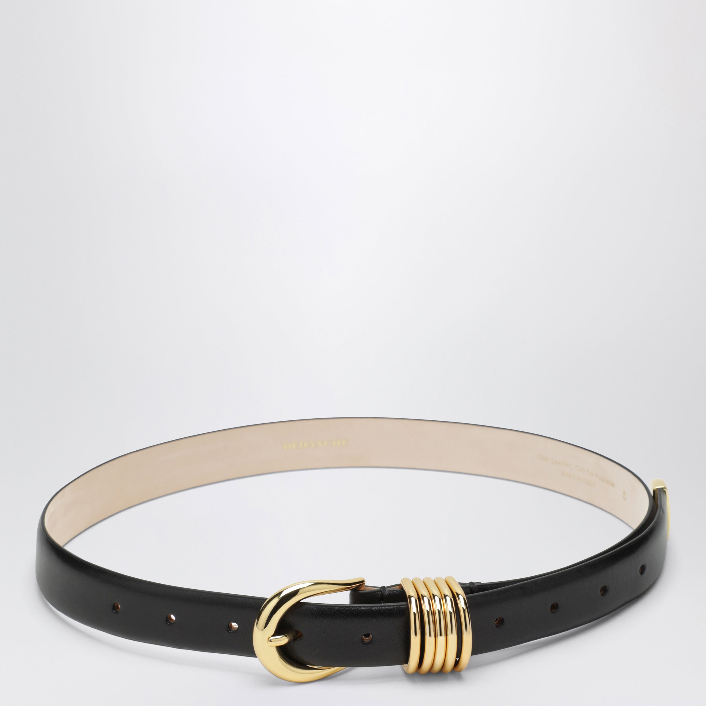 Dehanche Déhanche Hollyhock Belt Black/gold In Leather