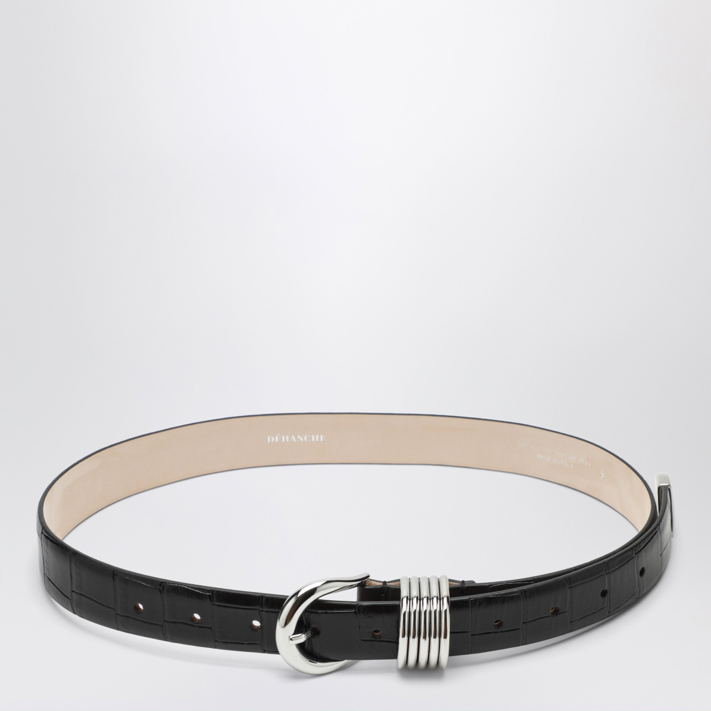 Dehanche Déhanche Hollyhock Belt Black/silver In Leather