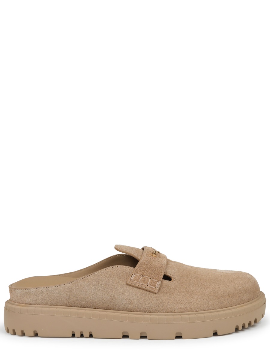 Dior Boy Leather Sabot Flats For Women In Neutral