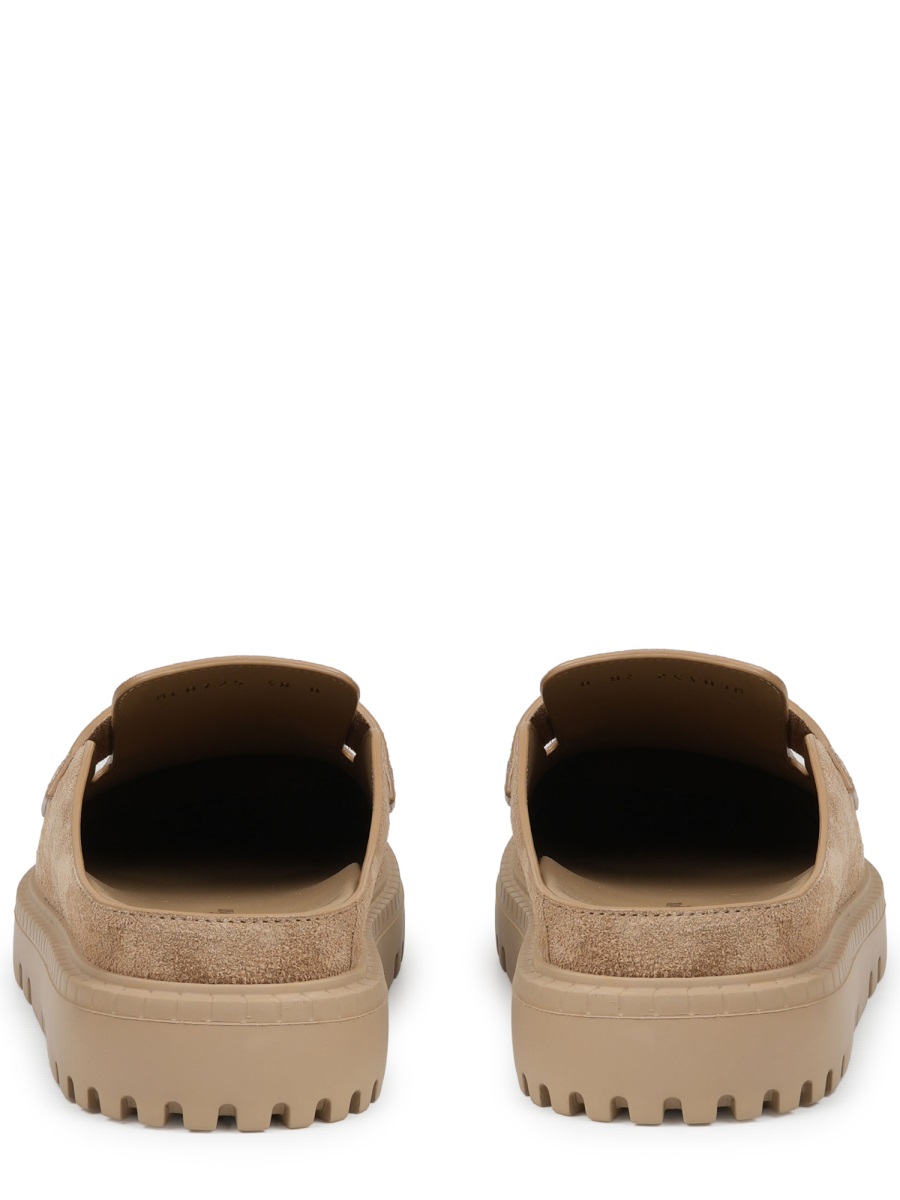 Dior Boy Leather Sabot Flats For Women In Neutral