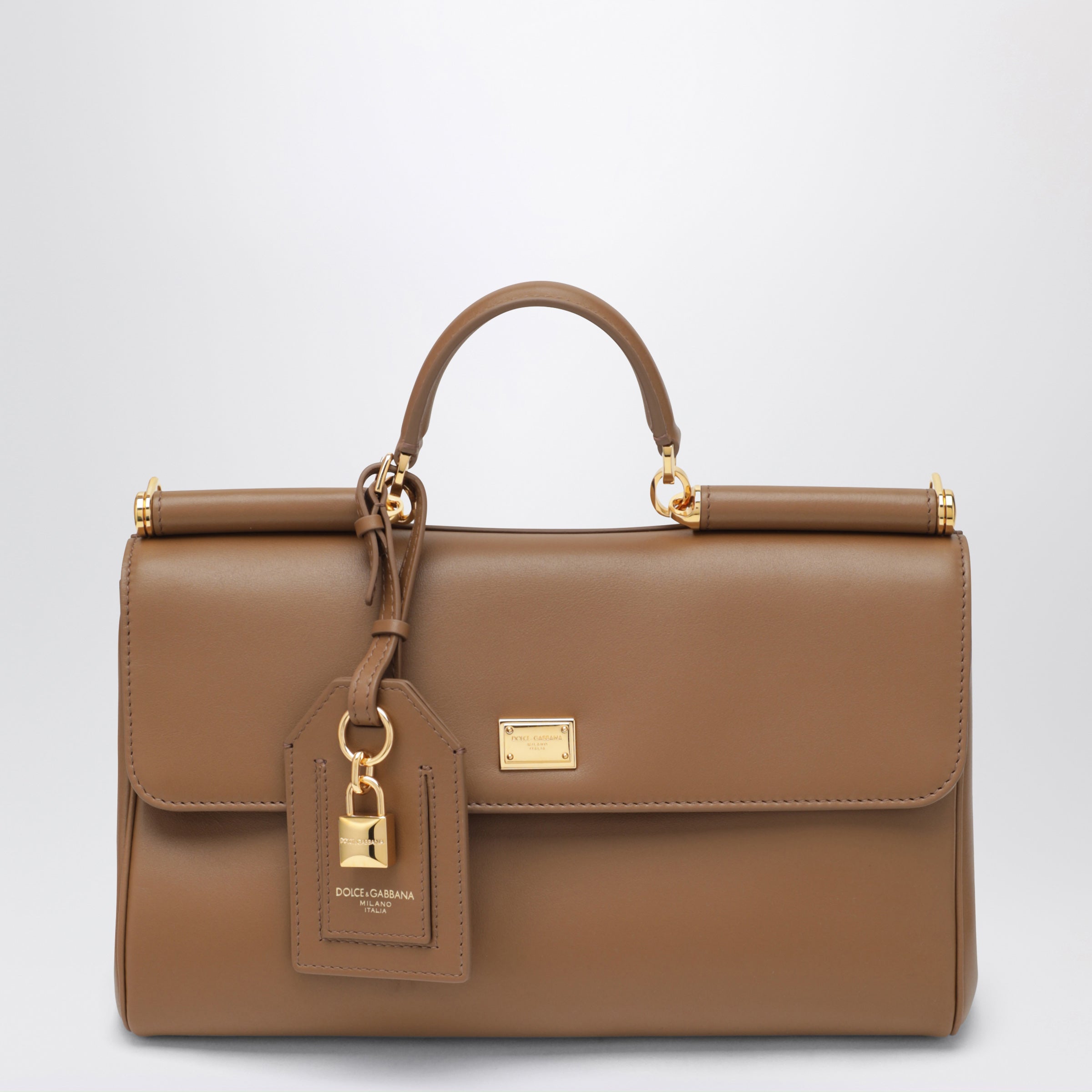 Dolce & Gabbana Dolce&gabbana My Sicily Top Handle Bag In Caramel Leather In Brown