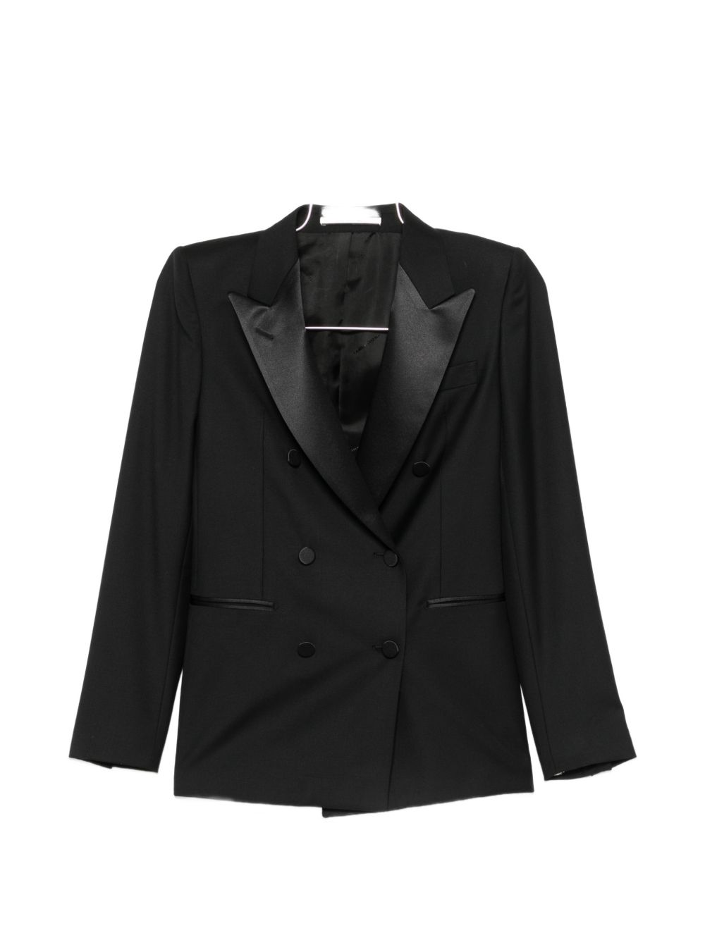 Tagliatore Double-breasted Wool Suit In Black