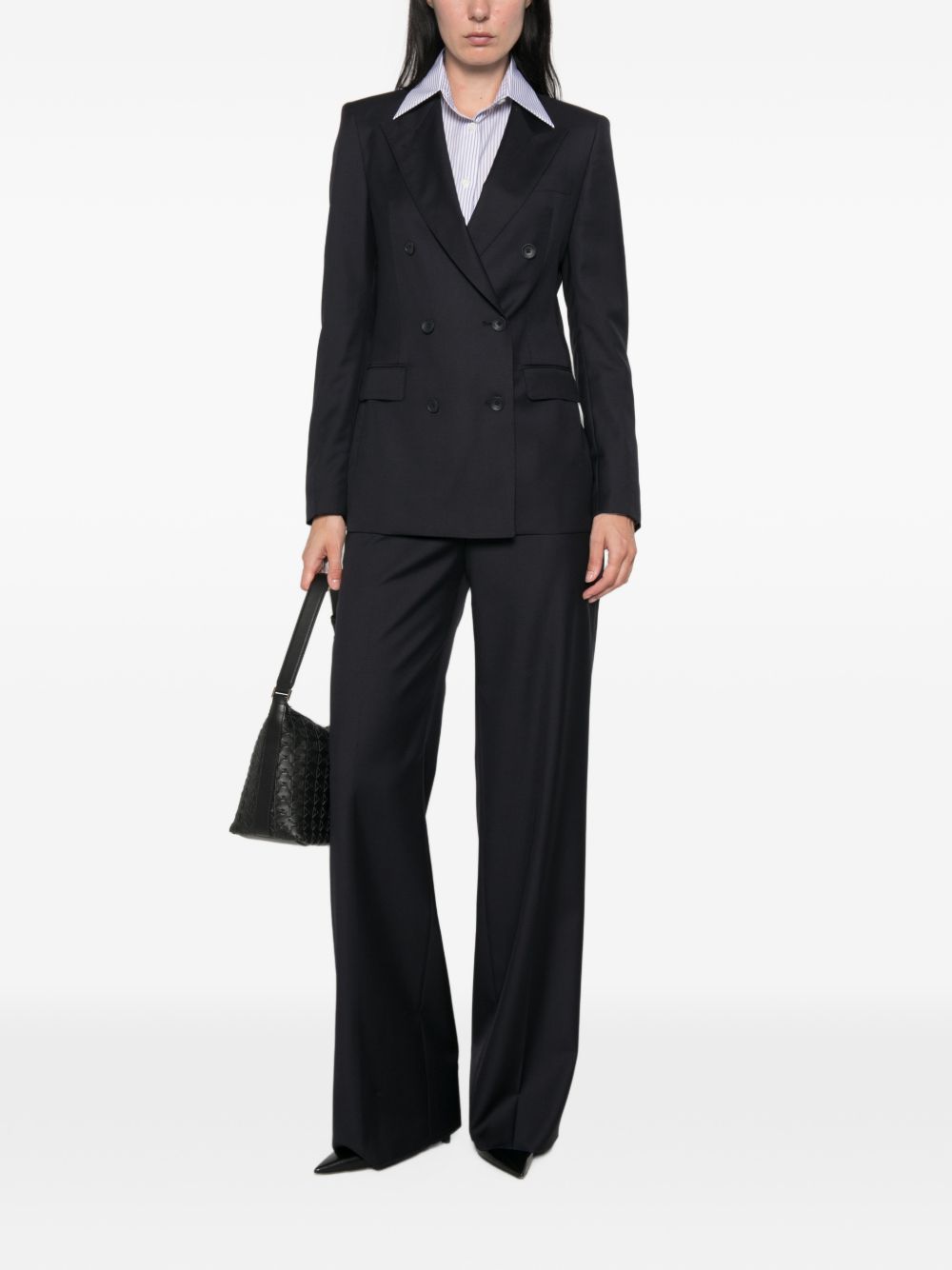 Tagliatore Wool Double-breasted Suit Jacket In Blue