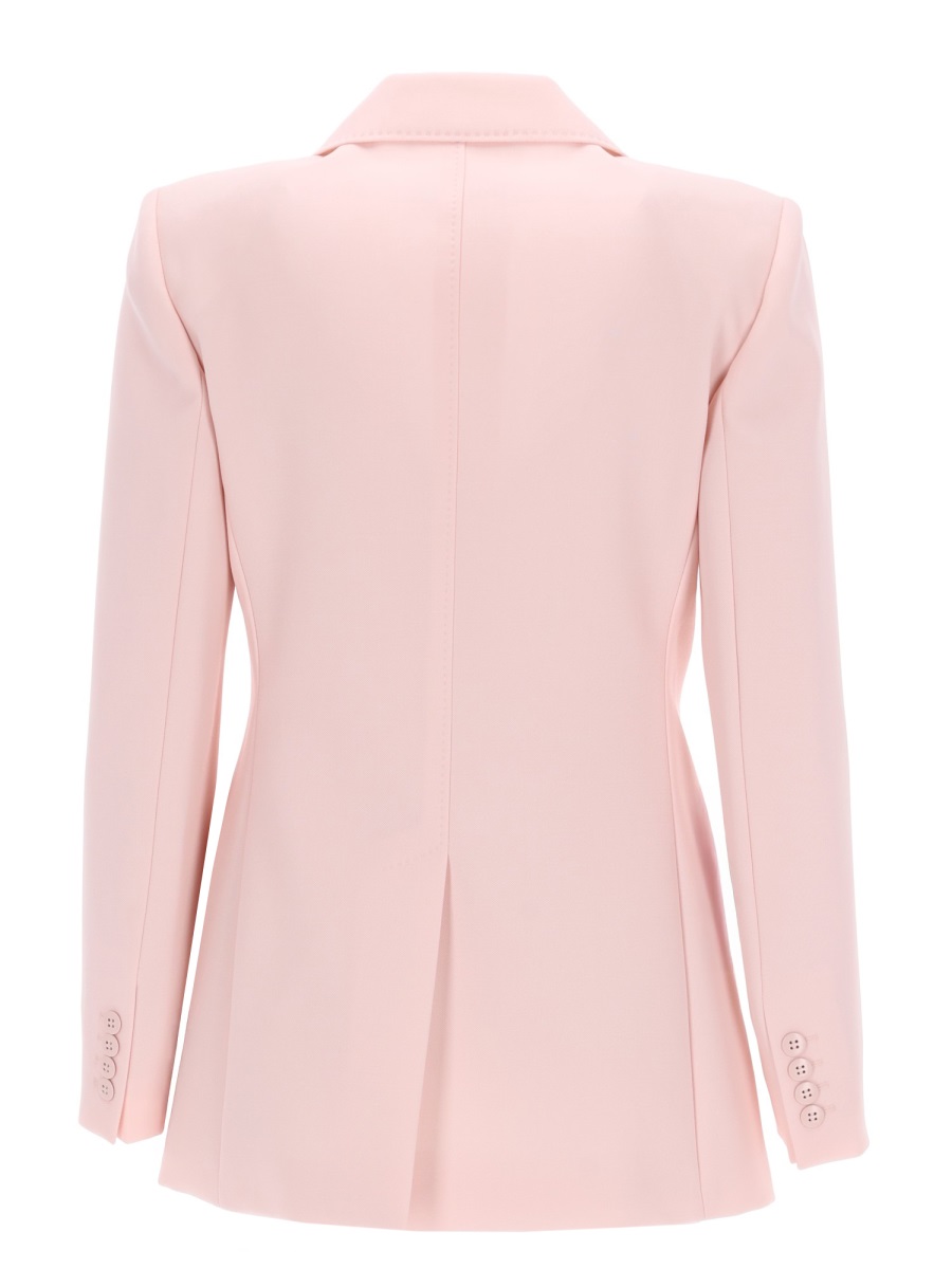 Max Mara Double-breasted Wool Crepe Jacket In Pink