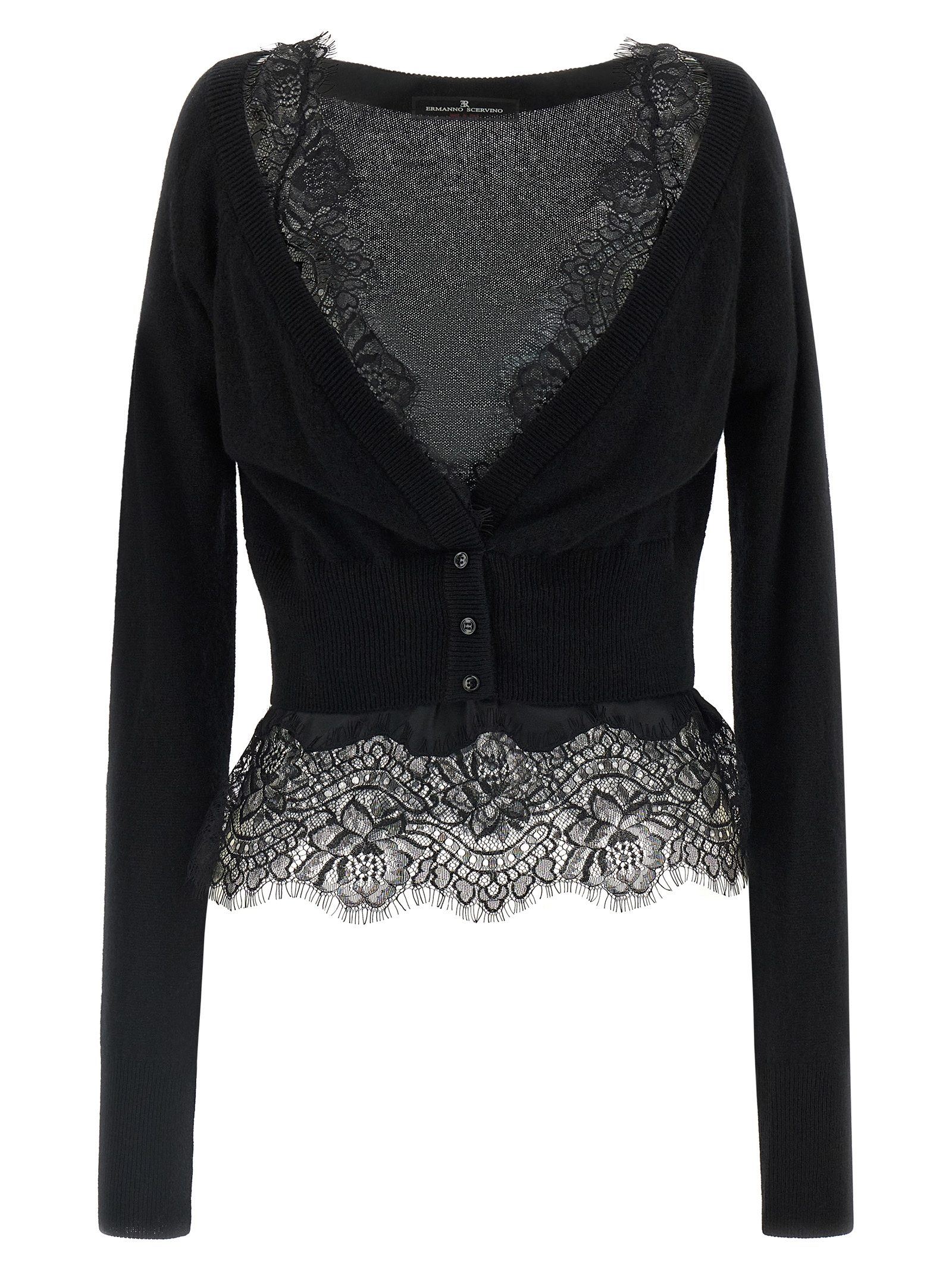 Ermanno Scervino Lace Cardigan In Black