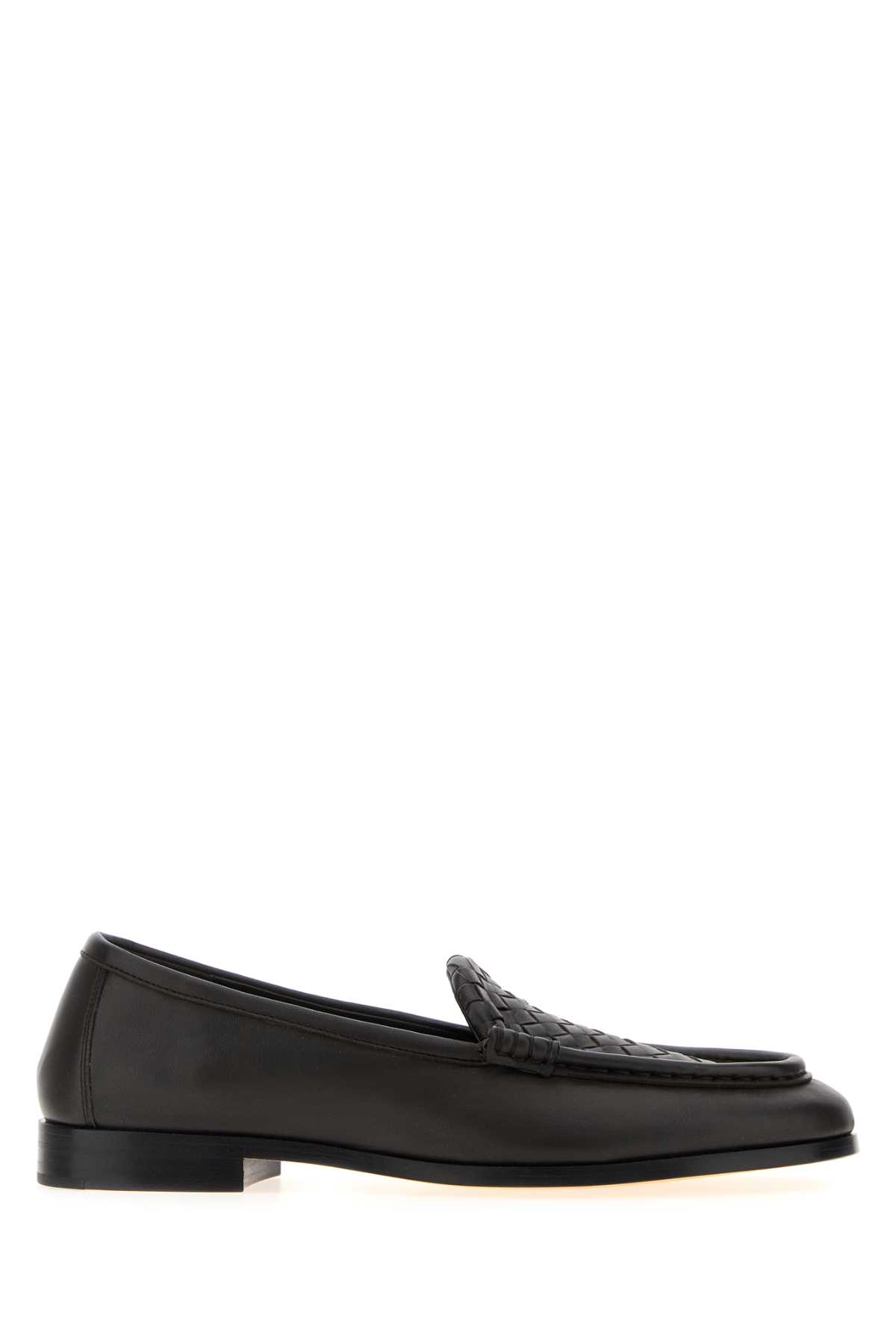 Bottega Veneta Espresso Brown  Silenzio Leather Loafers Featuring A Hand-woven Intrecc