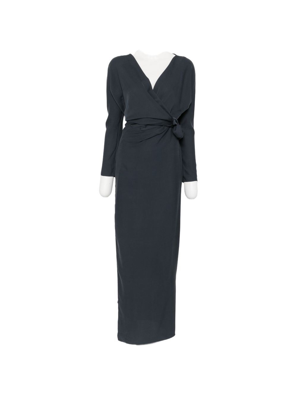 Cortana Eteria Silk Long Dress In Navy