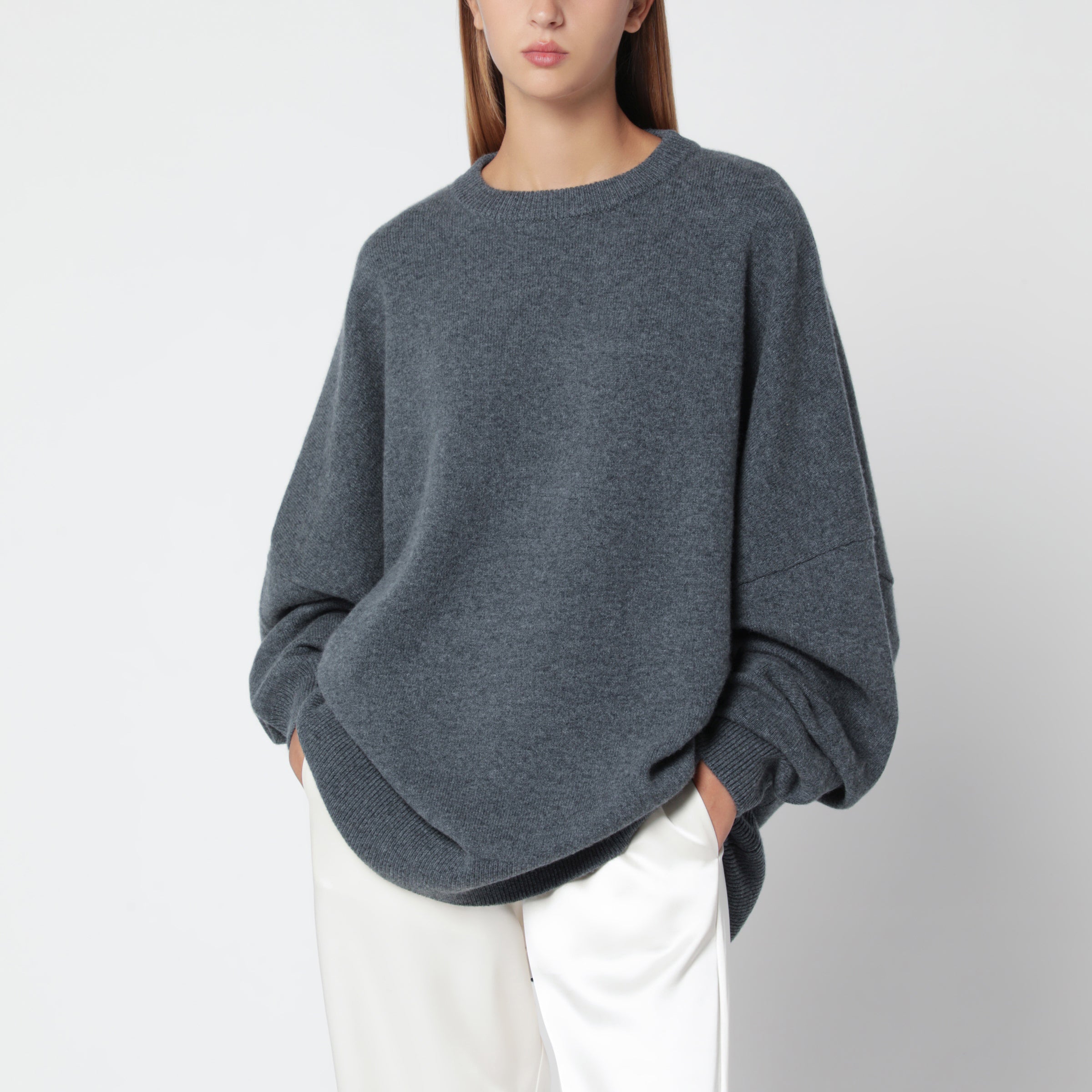 Grey Oversized Cashmere Sweater