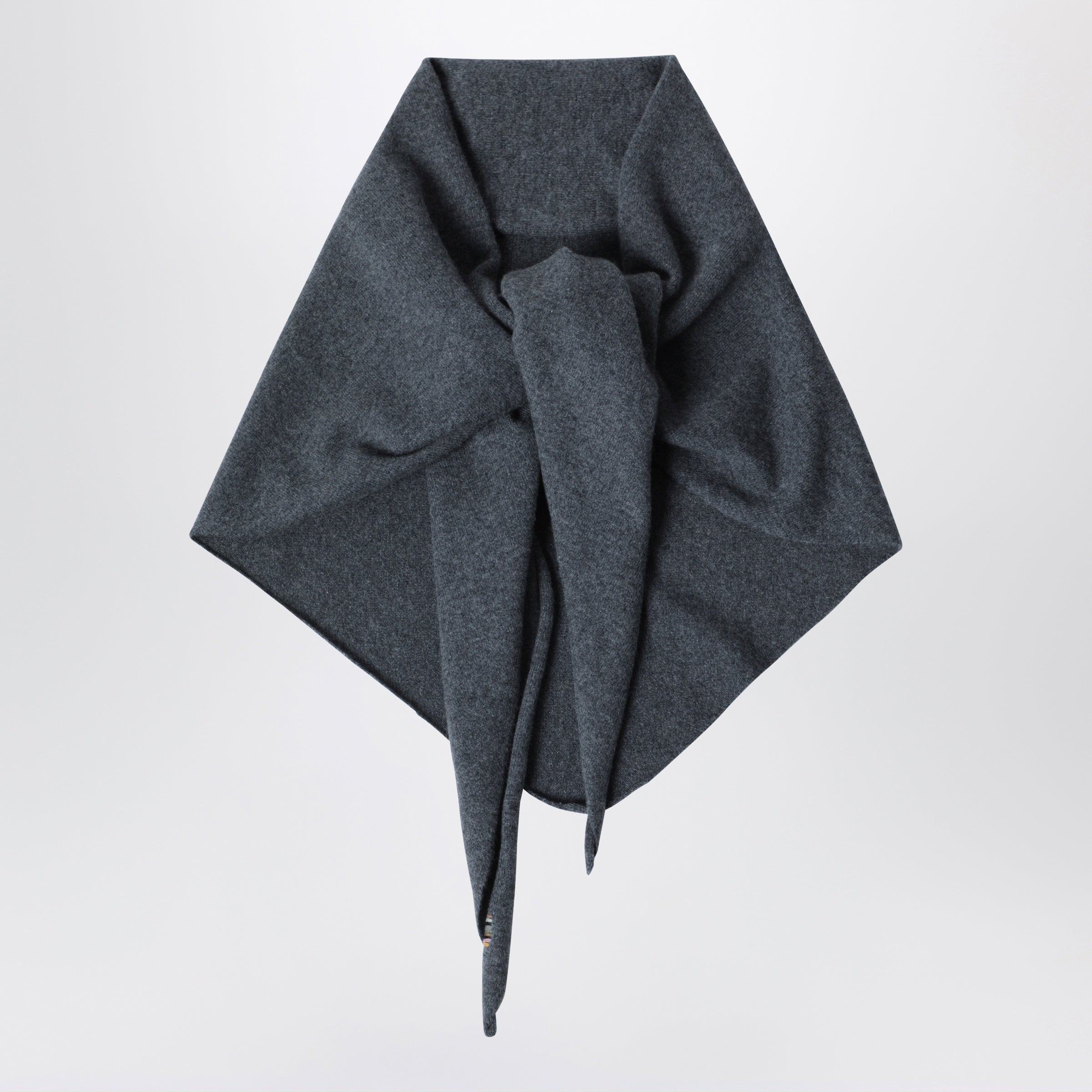 Grey Triangular Cashmere Scarf