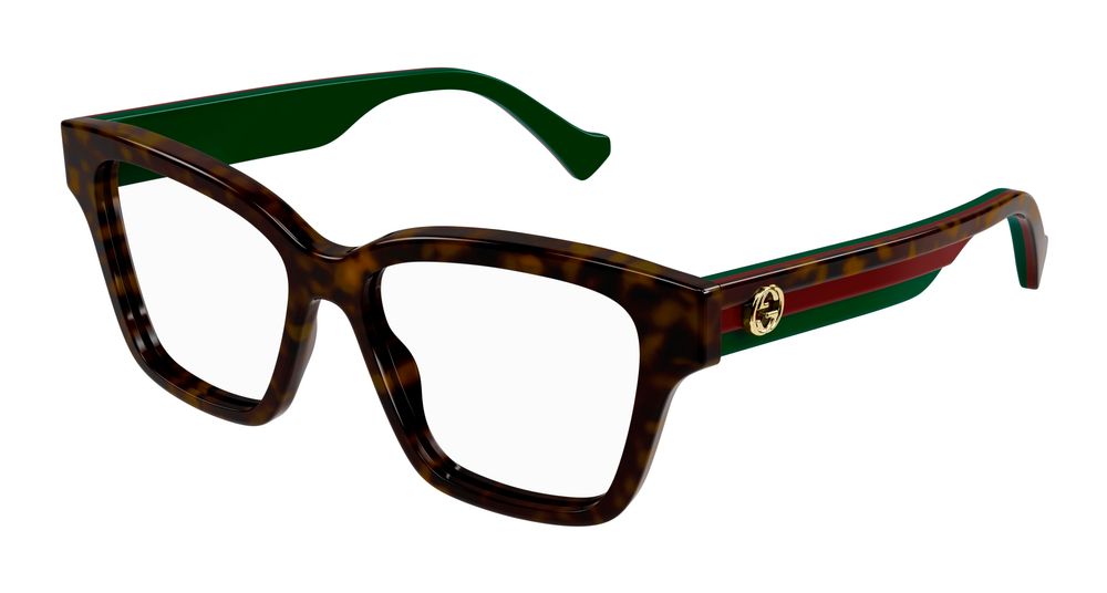 Gucci Eyeglasses Gg1302o 006 Havana Havana Transparent 55/15/145 In Brown
