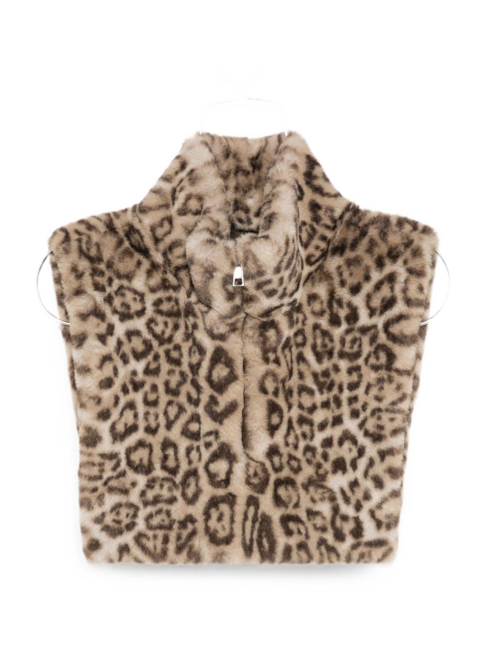 Apparis Faux Fur Zip-up Cape In Silver