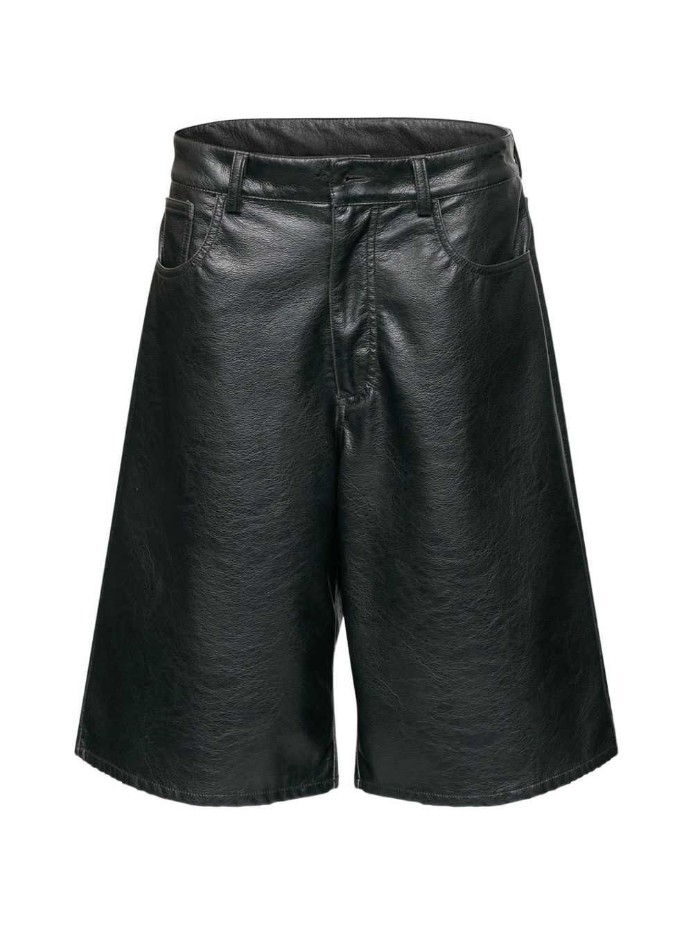 Faux Leather Bermuda Shorts