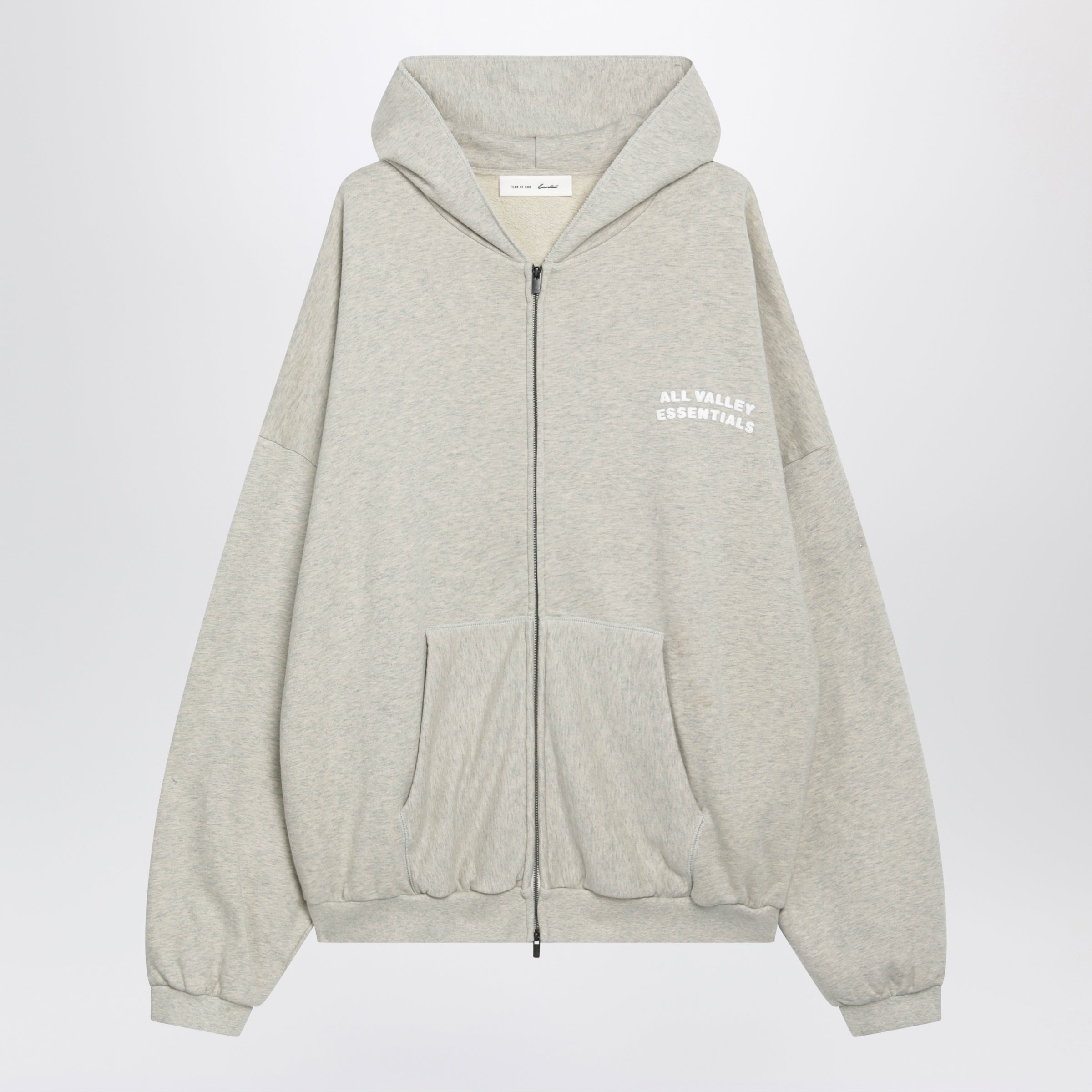 Beige Mélange 90'S Zip-Up Hoodie