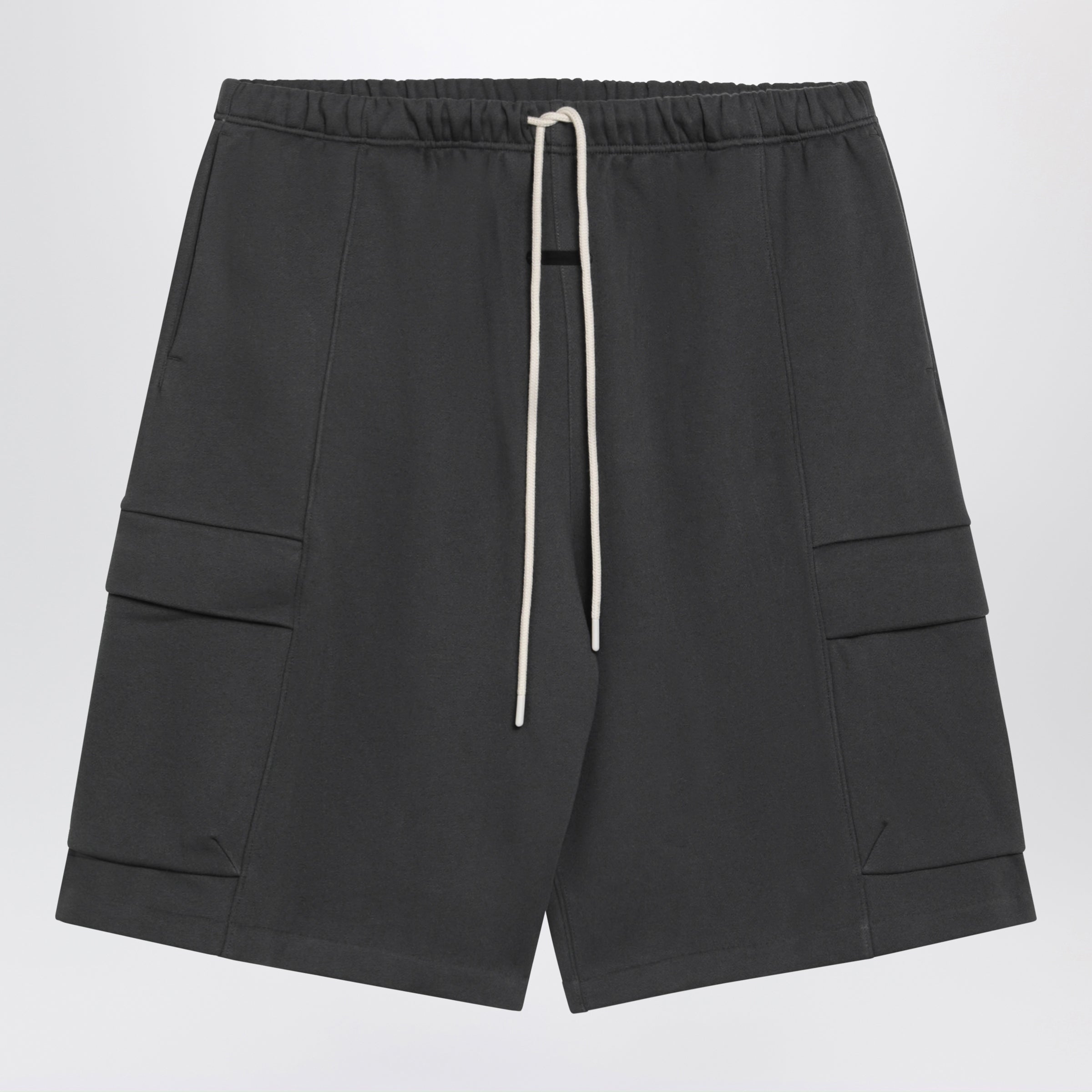 Iron Grey Cargo Bermuda Shorts In Cotton Fleece