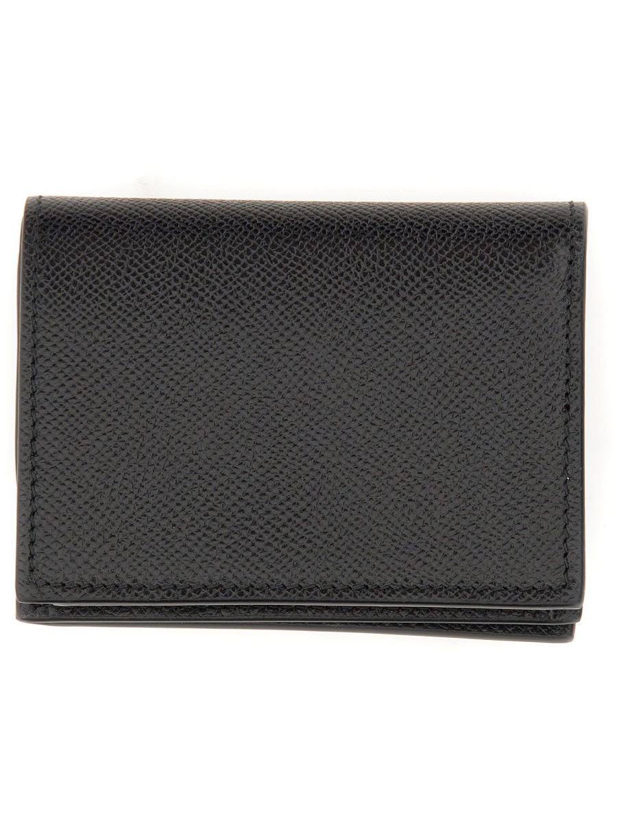 Ferragamo Black Leather Wallet In Black