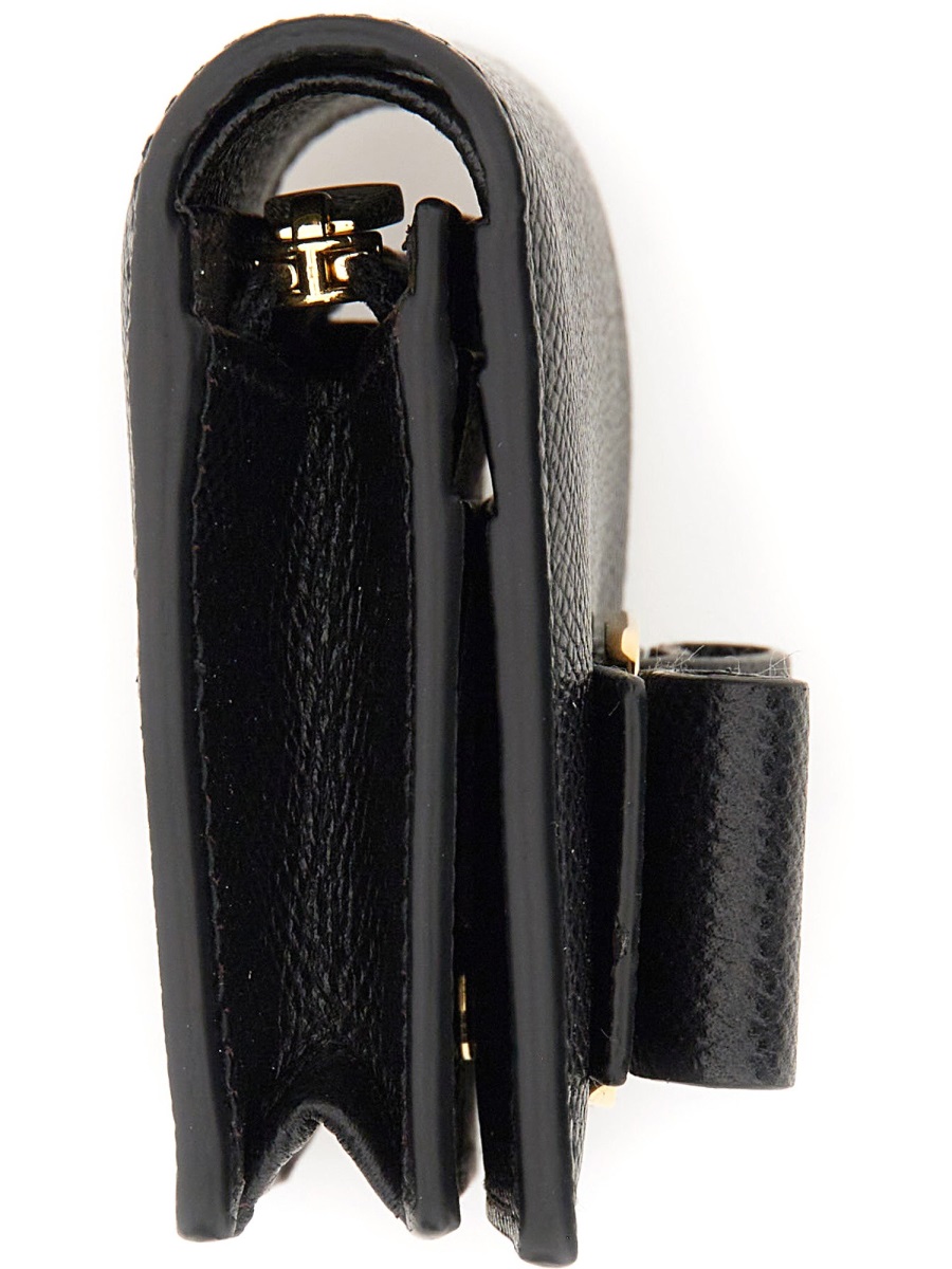Ferragamo Black Leather Wallet In Black
