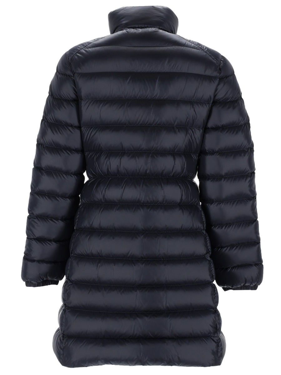 Moncler Genet Long Down Jacket In Blue