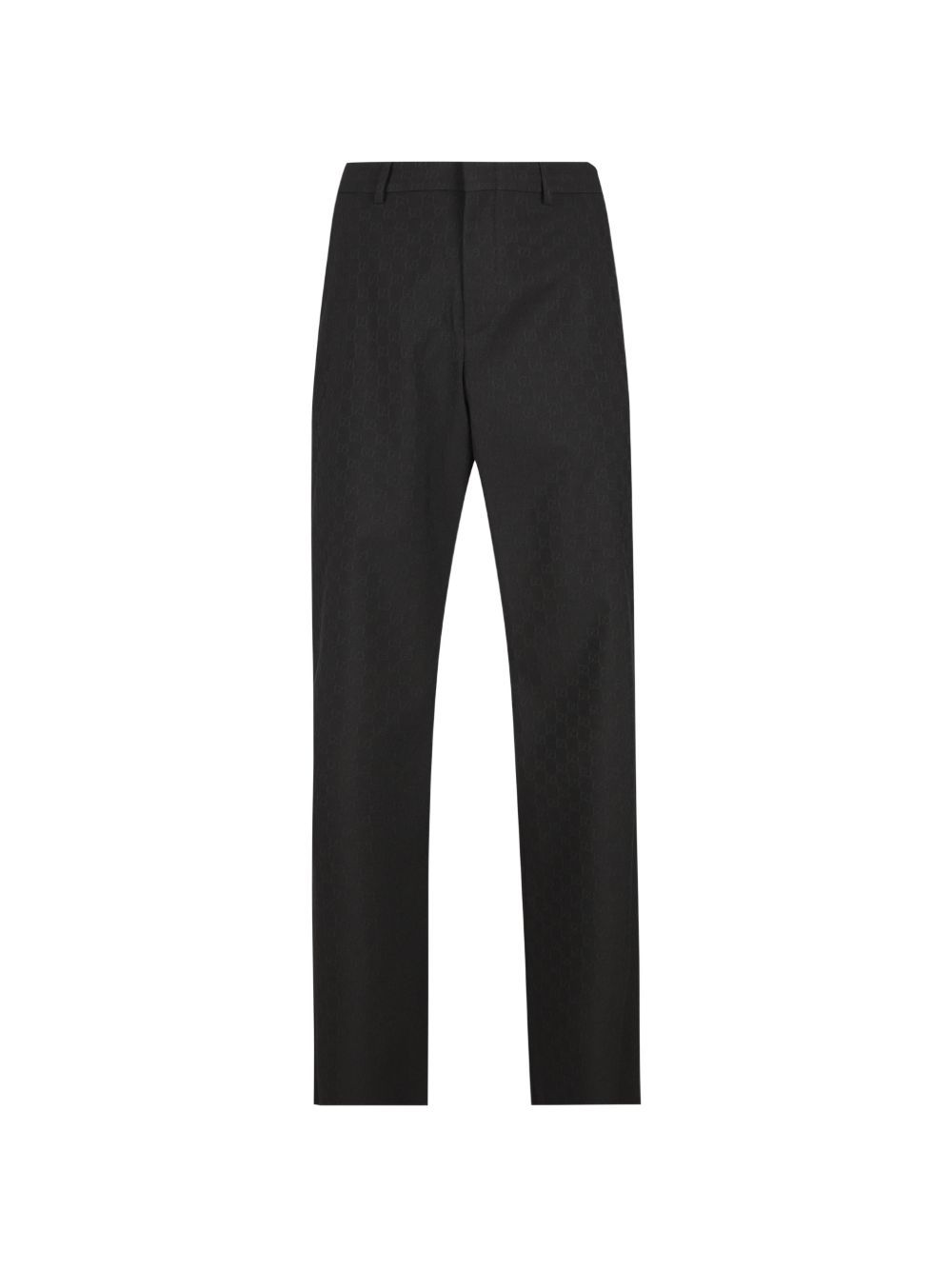 Gucci Tailored Trousers Subtle Pattern Belt Loops In Black
