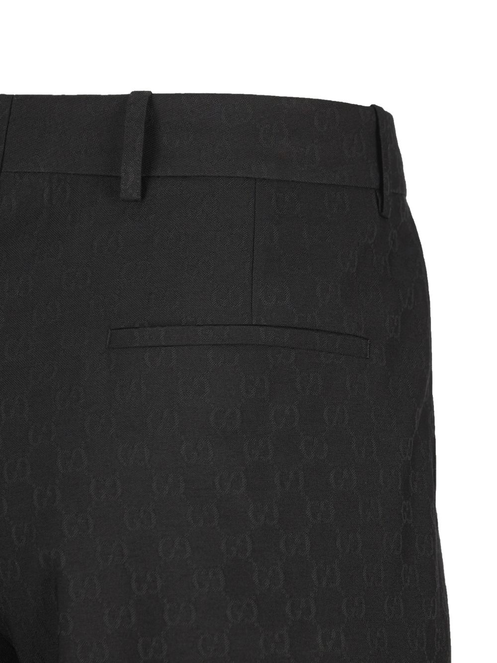 Gucci Tailored Trousers Subtle Pattern Belt Loops In Black