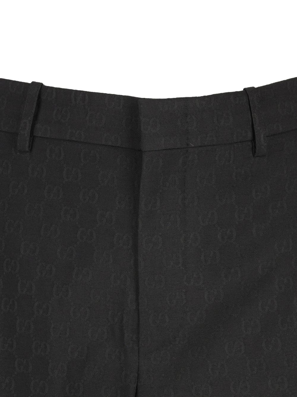 Gucci Tailored Trousers Subtle Pattern Belt Loops In Black