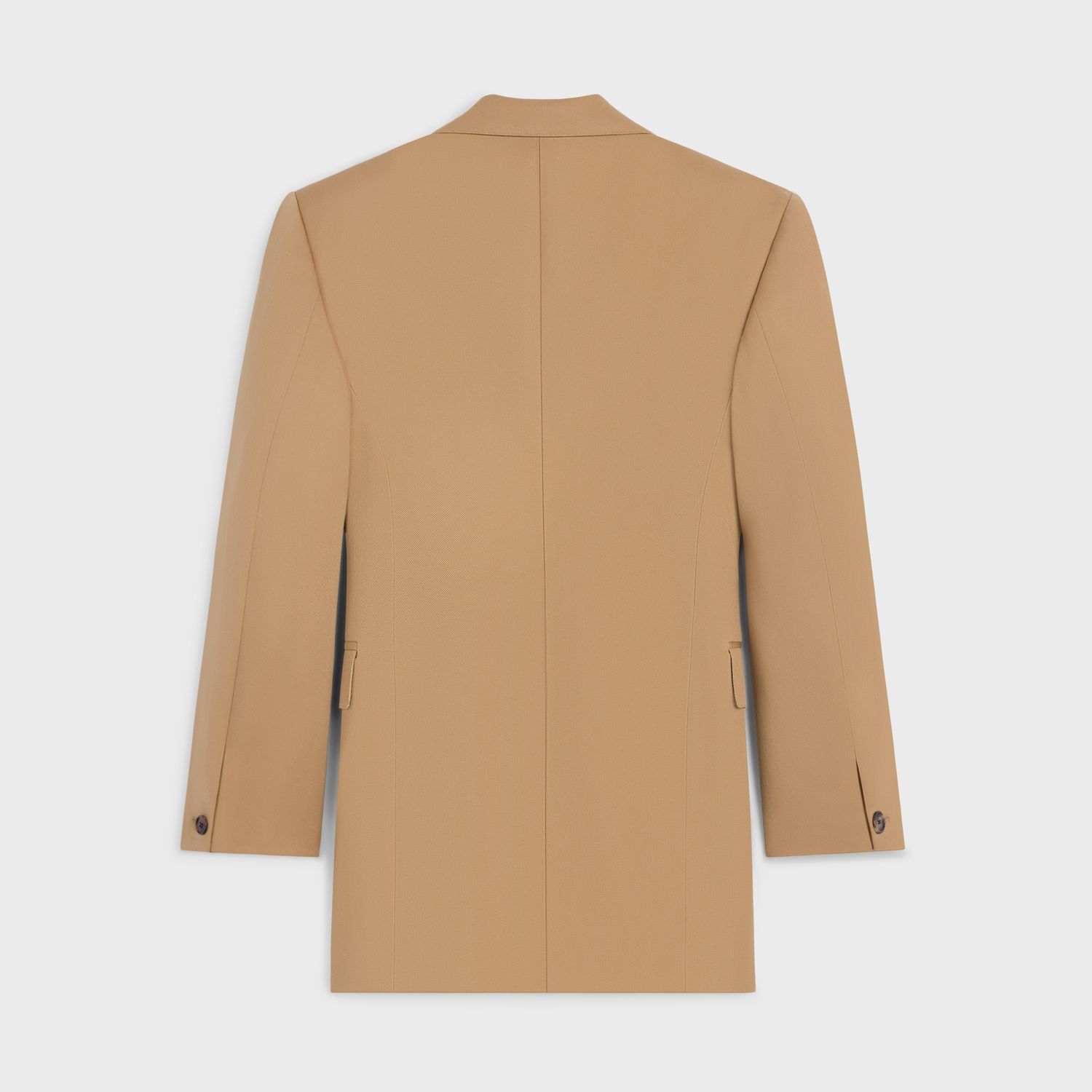 Celine Jacket Columns In Wool With Diagonal Pattern In Brown
