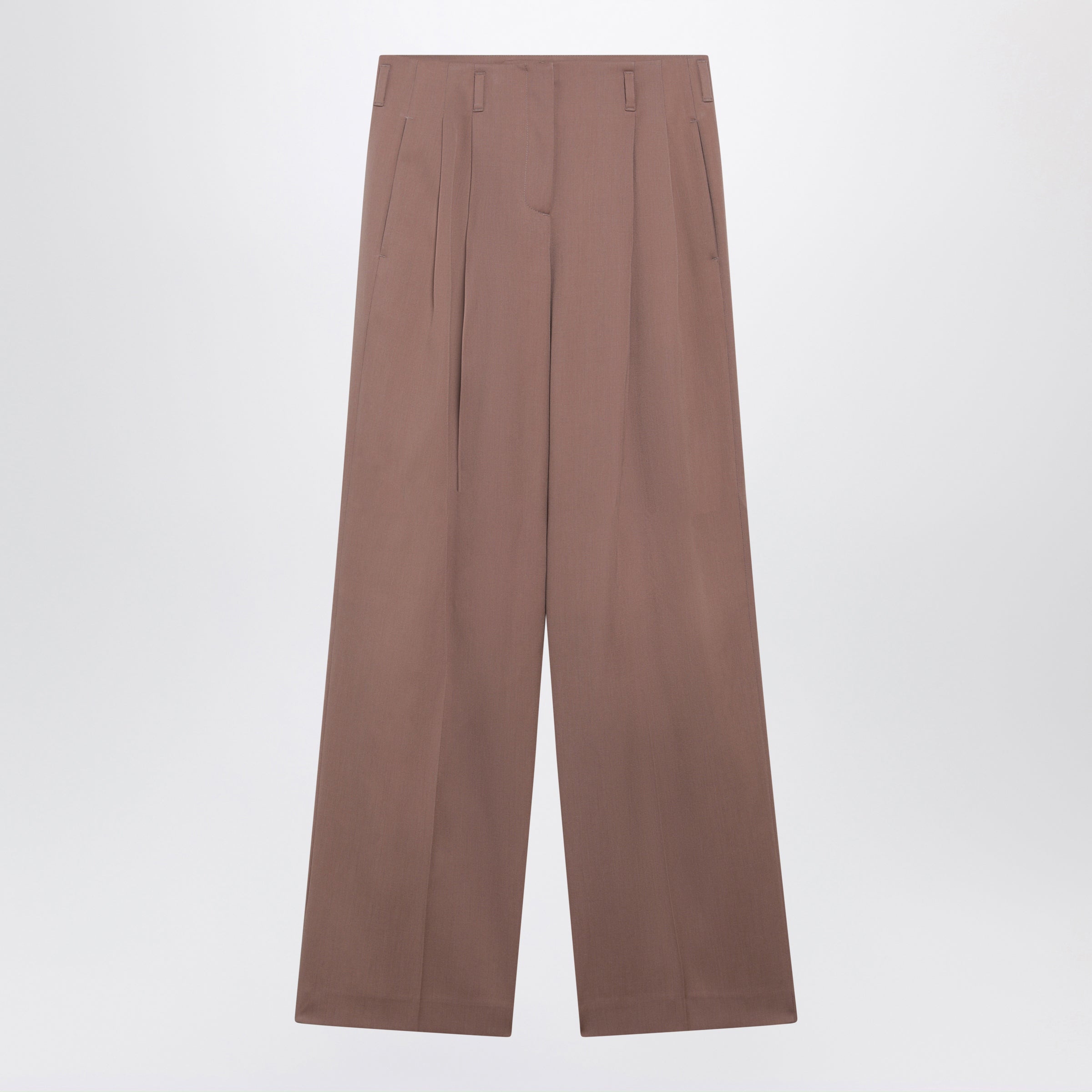 Straight-Leg Bronze Pink Virgin Wool Trousers
