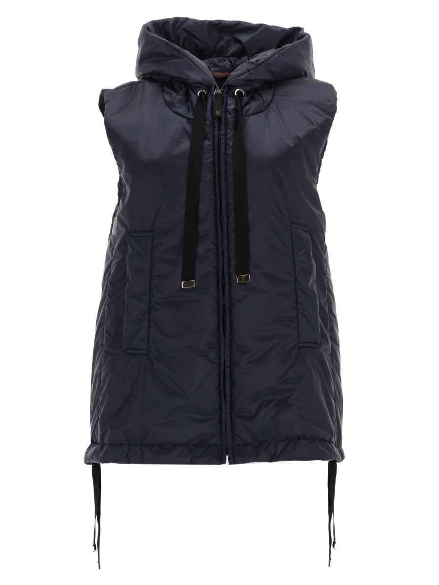 S Max Mara Quilted Vest In Blue