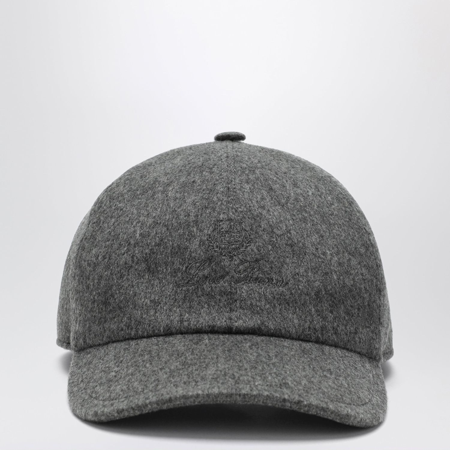 Grey Melange Cashmere Baseball Cap