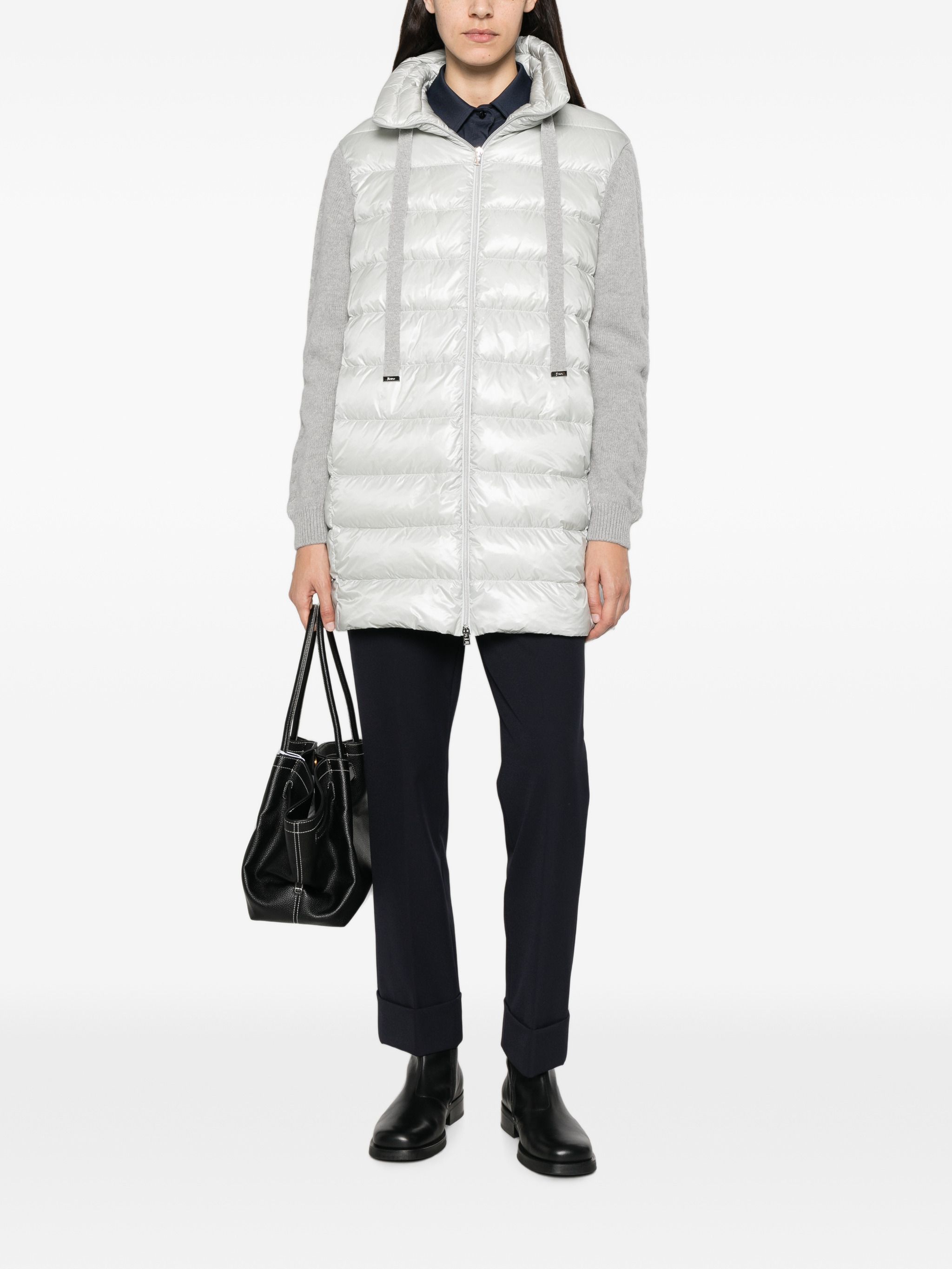 Herno Grey Polyamide Long Parka In Grey