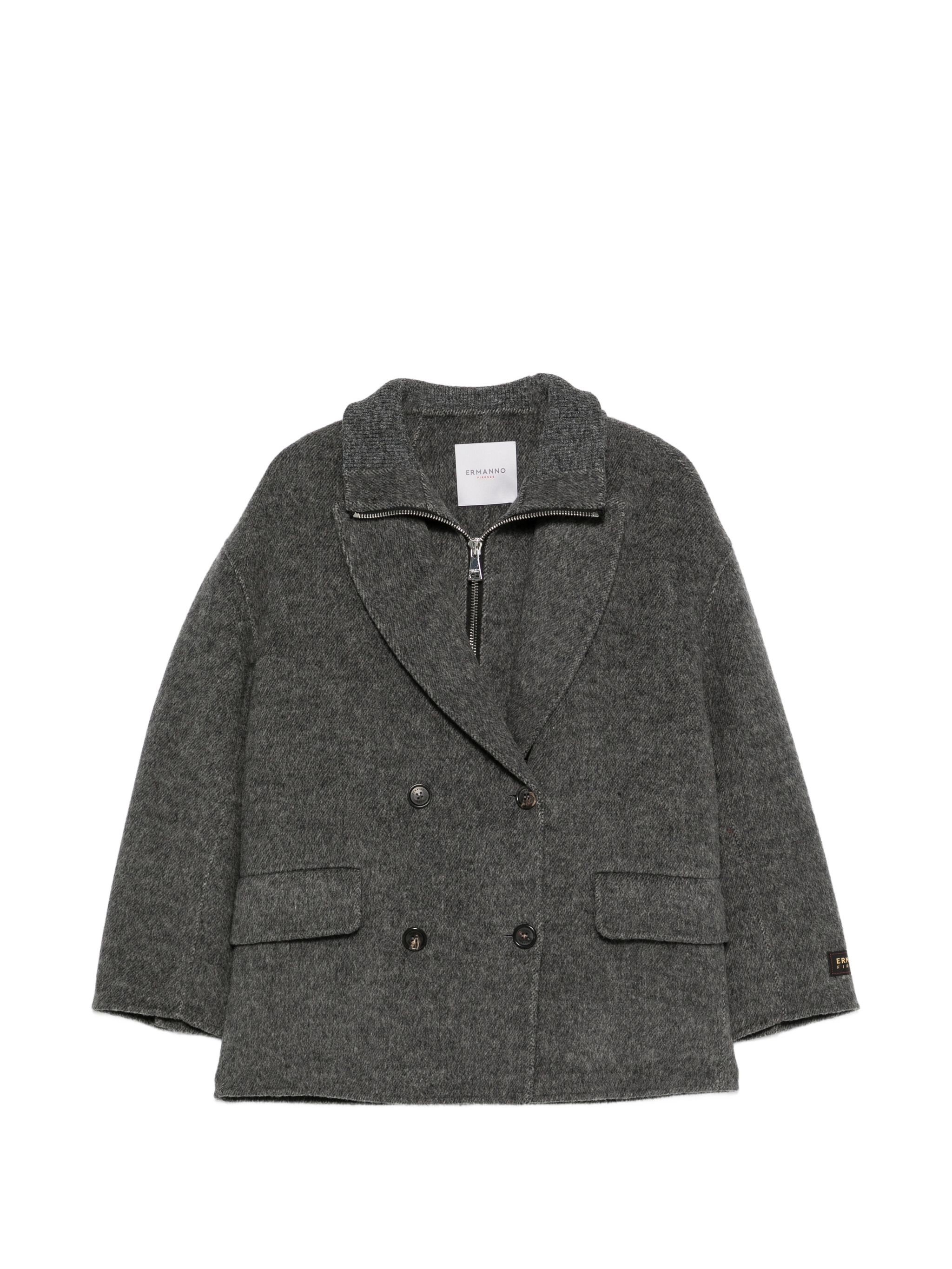 Ermanno Grey Wool Polyester Blazer