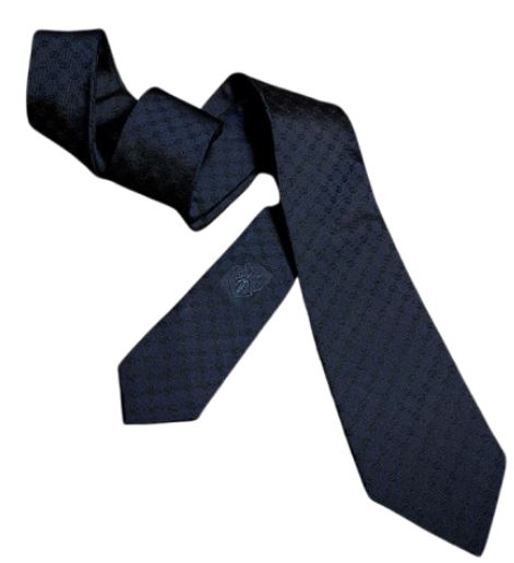 Gg Monogram Silk Tie Navy