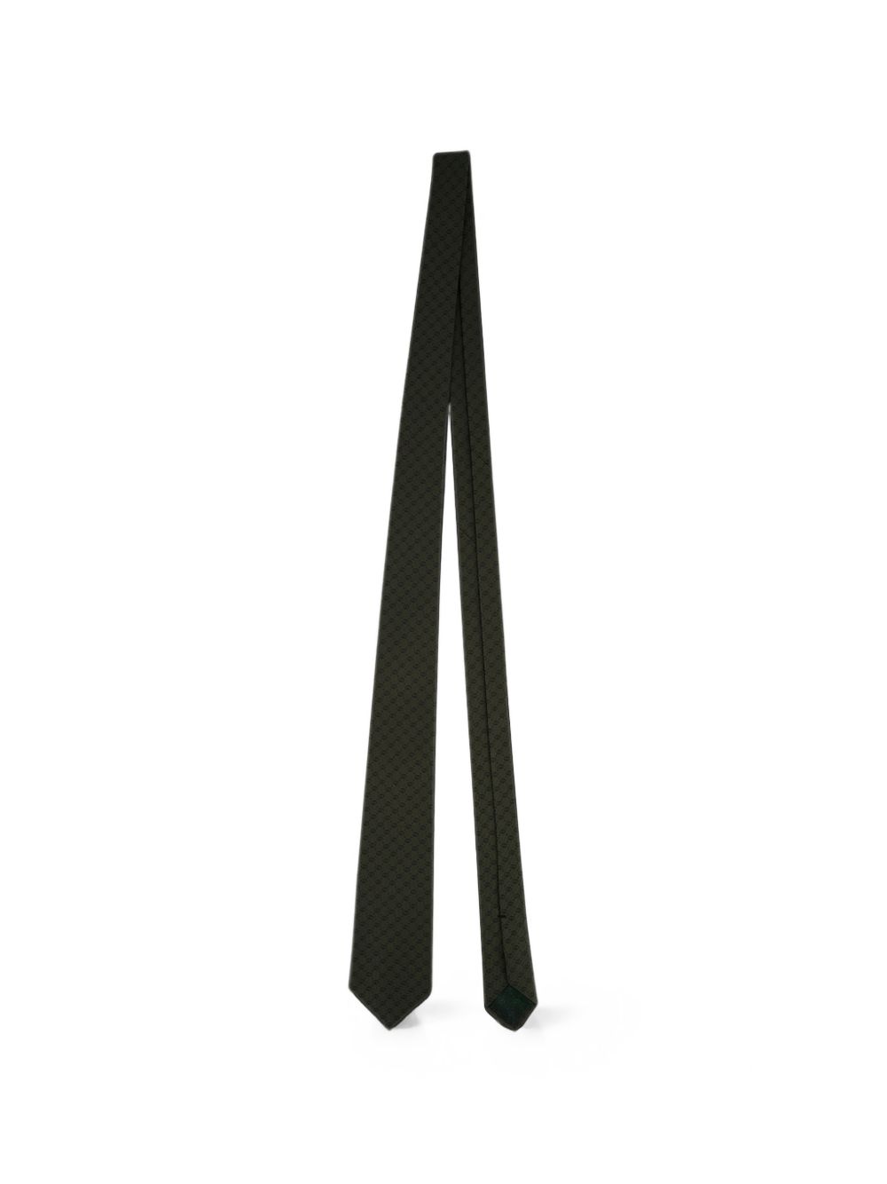 Gg Monogram Silk Tie Olive