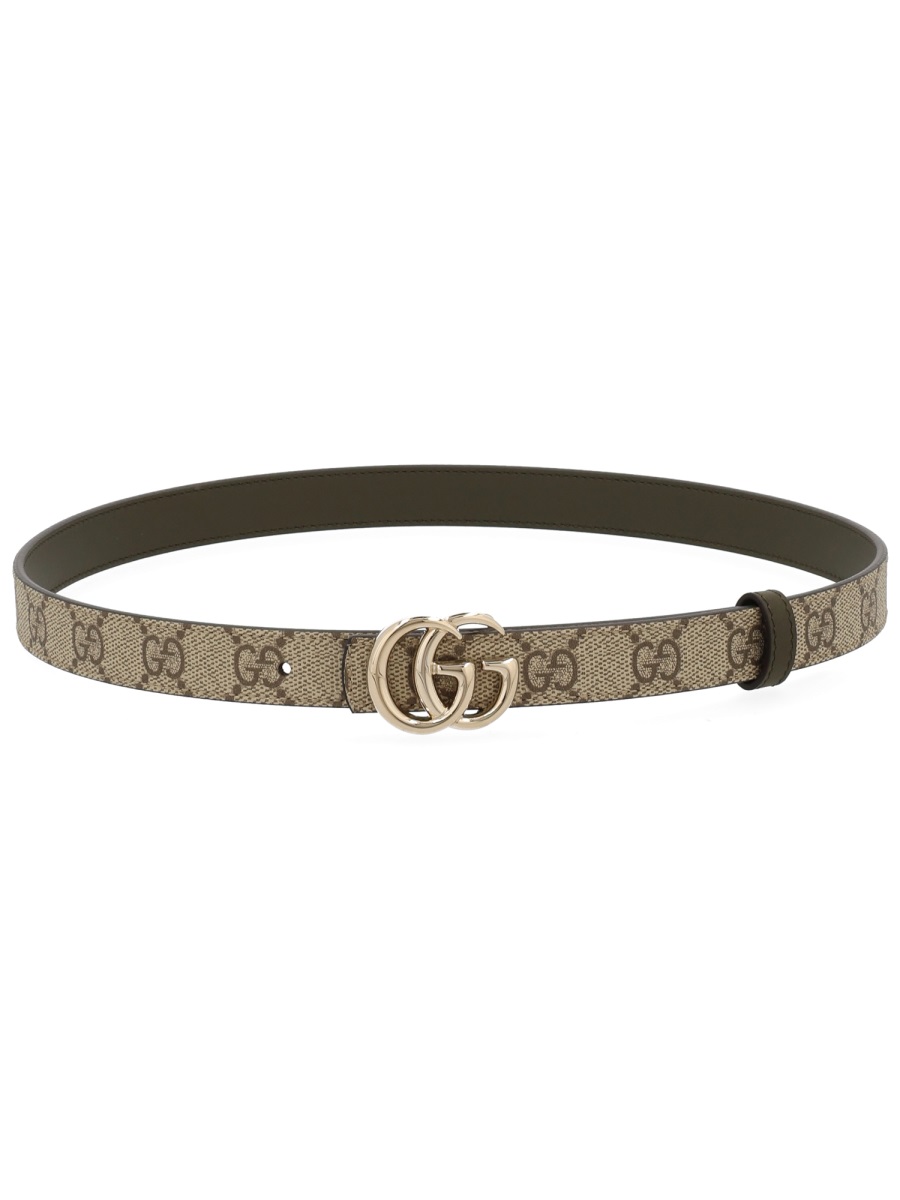 Gucci Reversible Belt "gg Marmont" In Brown