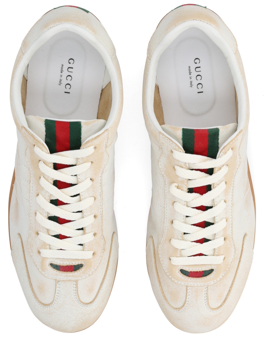 Gucci Leather Sneakers In White